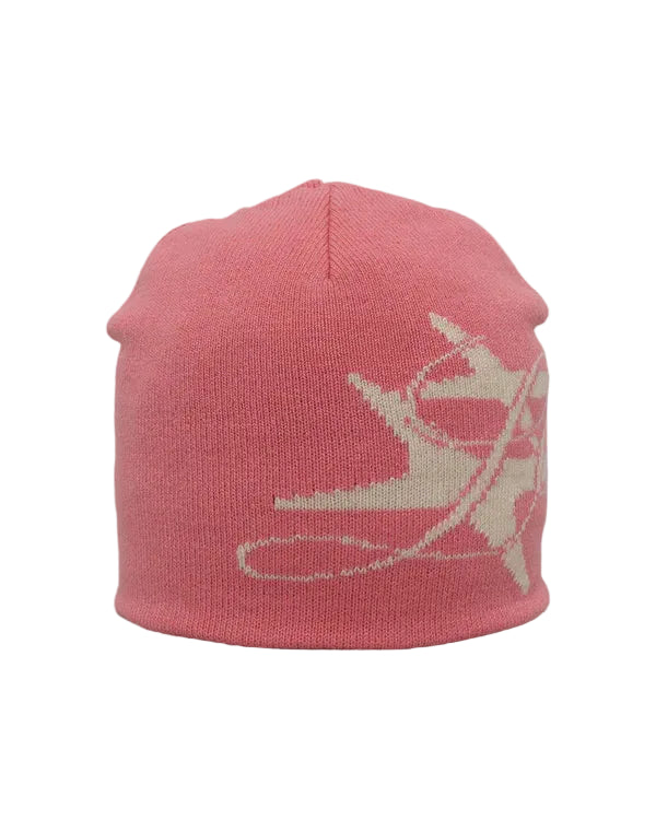 LOITER Hybrid Skull Knit Beanie Pink