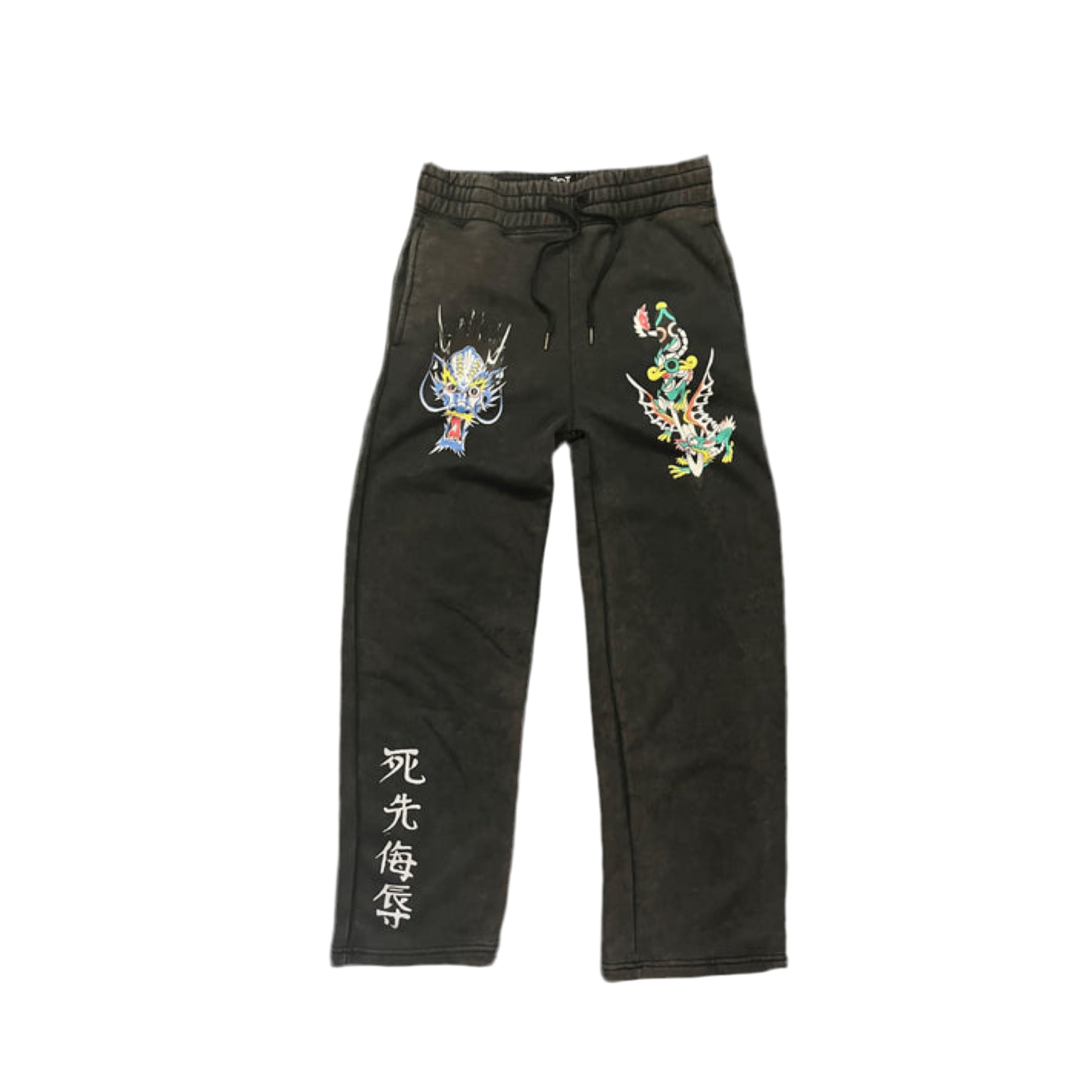 ED HARDY FLARED BLACK WASHED SWEATPANTS