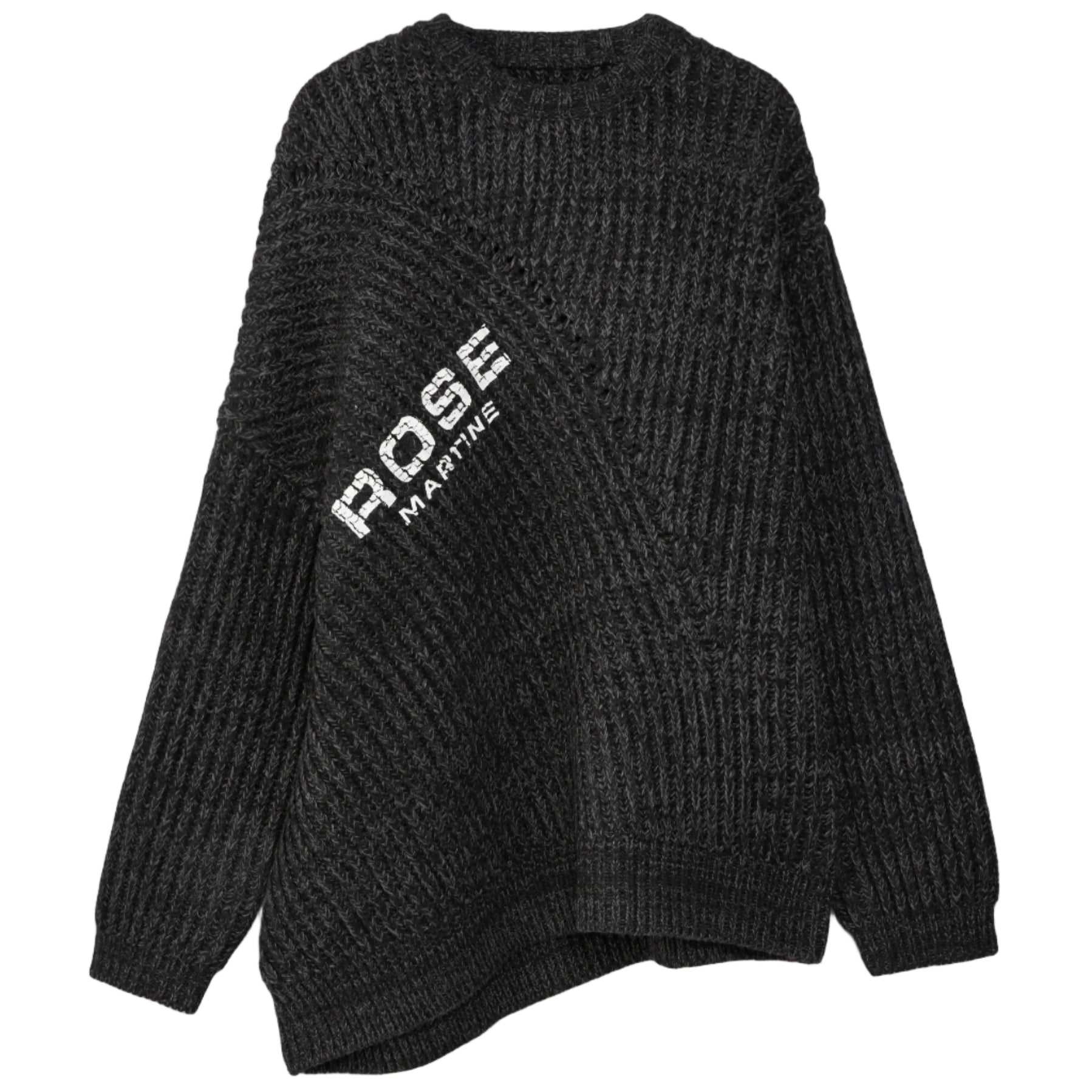 MARTINE ROSE ENGINEERED FISHERMAN RIB JUMPER GRAY