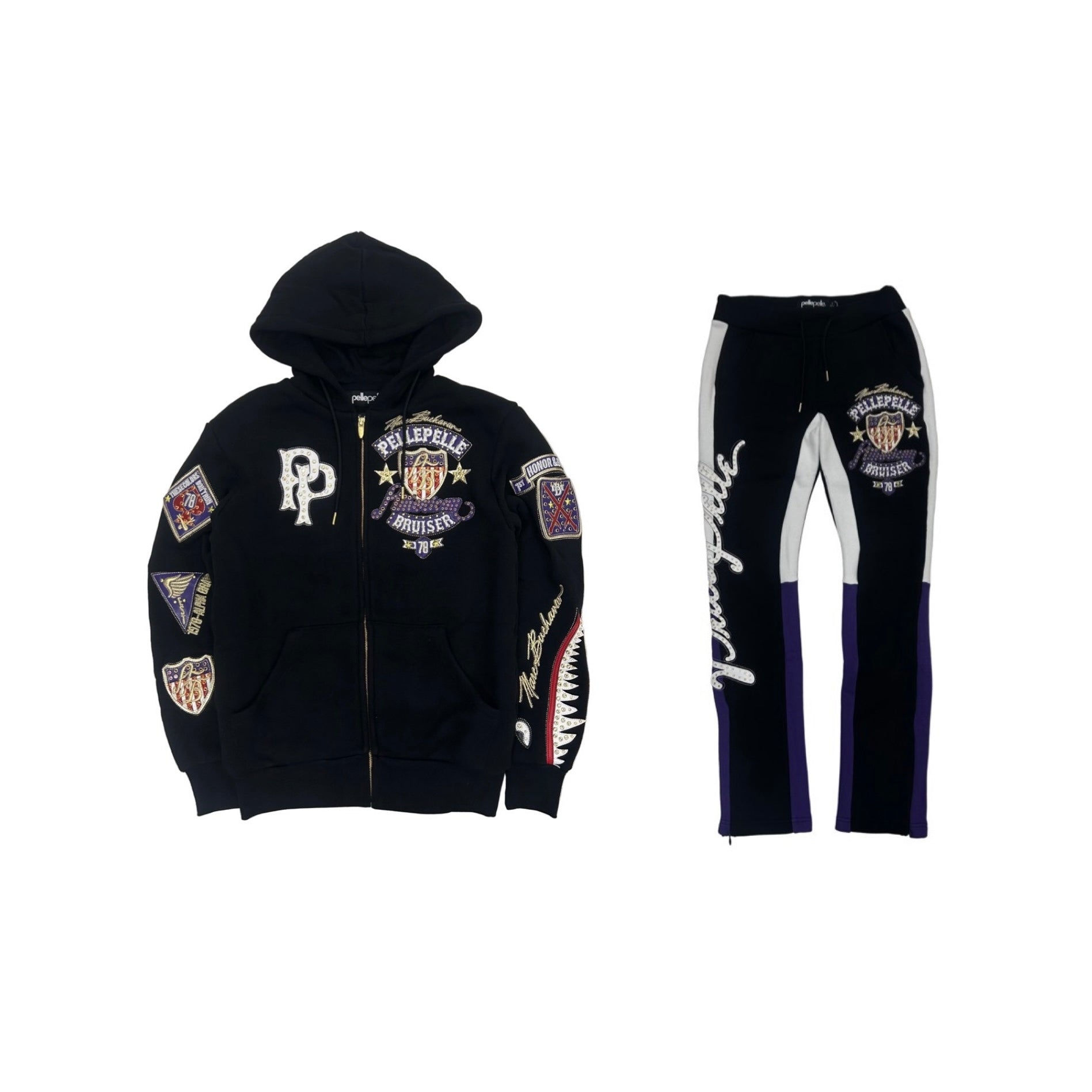 Pelle Pelle Bruiser Set in Black & Purple