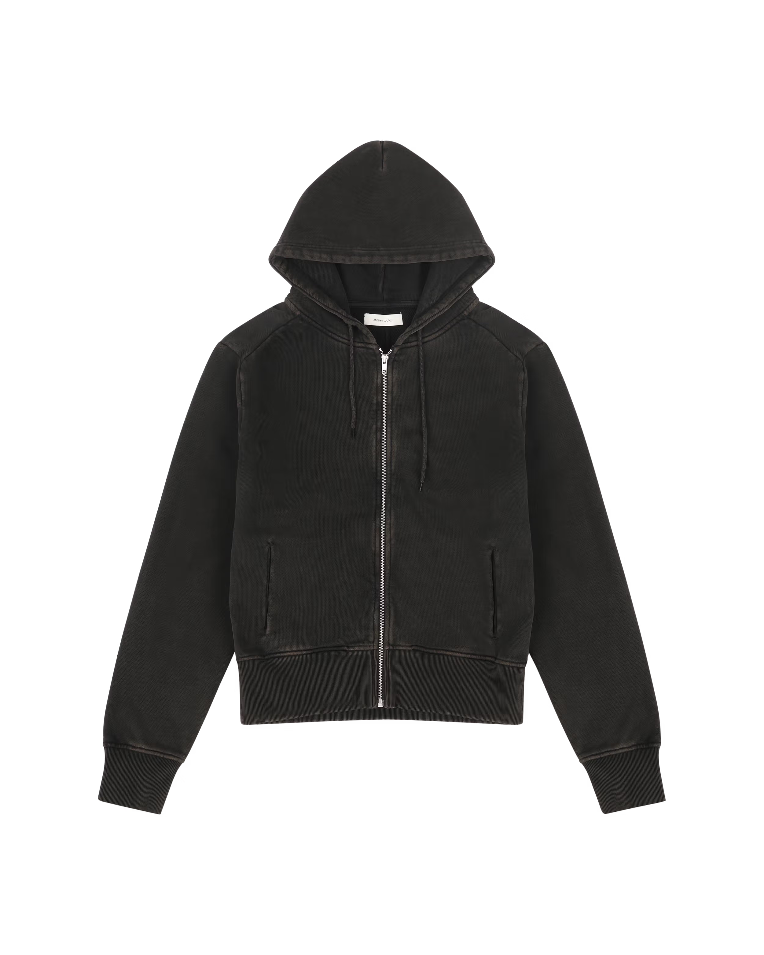 ENTIRE STUDIOS Slim Zip Up Washed Black