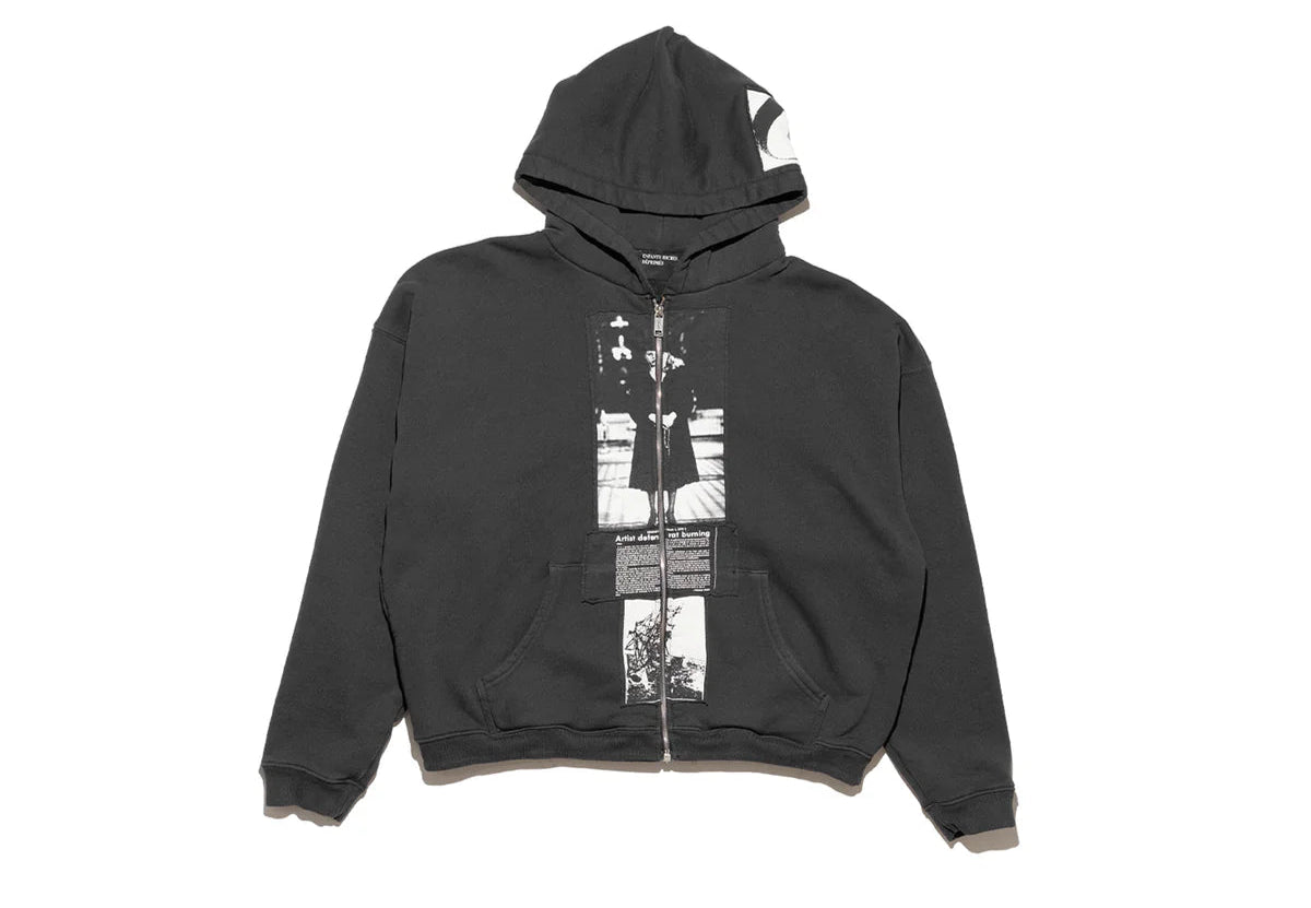 Enfants Riches Déprimés Artist Defends Baggy "Assemblage" Zip Hoodie (Faded Black)