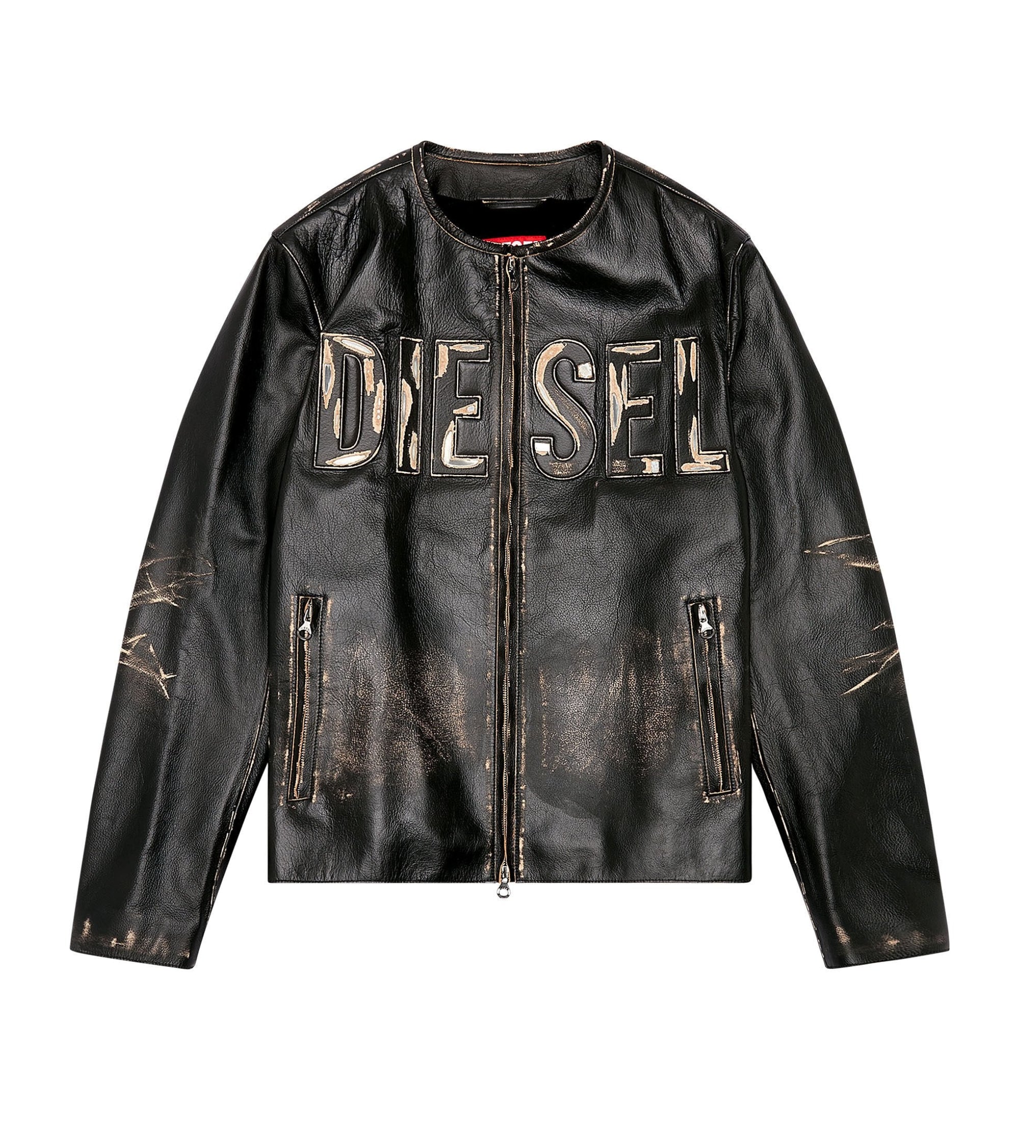 Diesel Black L-Met Leather Jacket