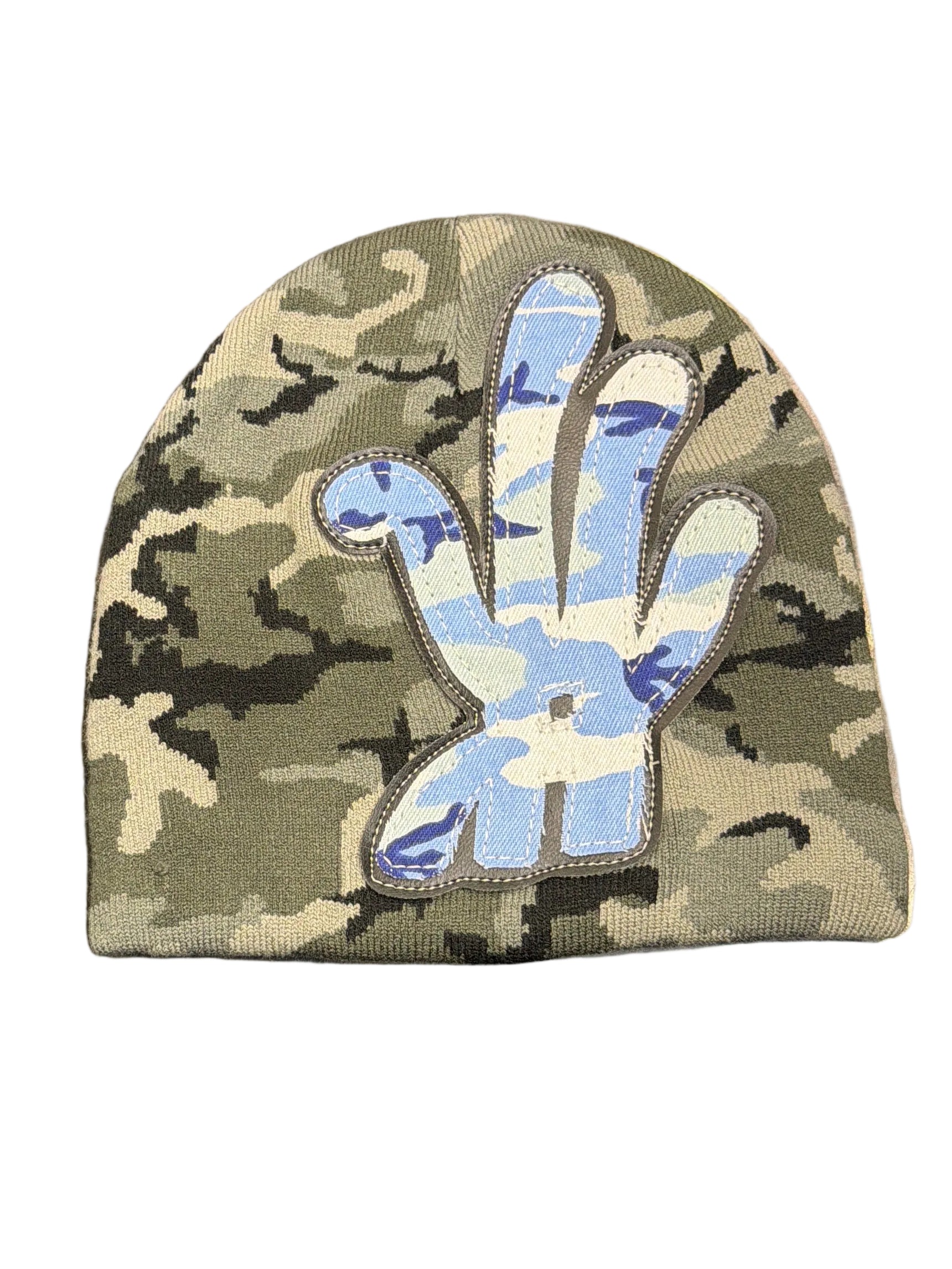YKWYK GREY CAMO BEANIE BLUE