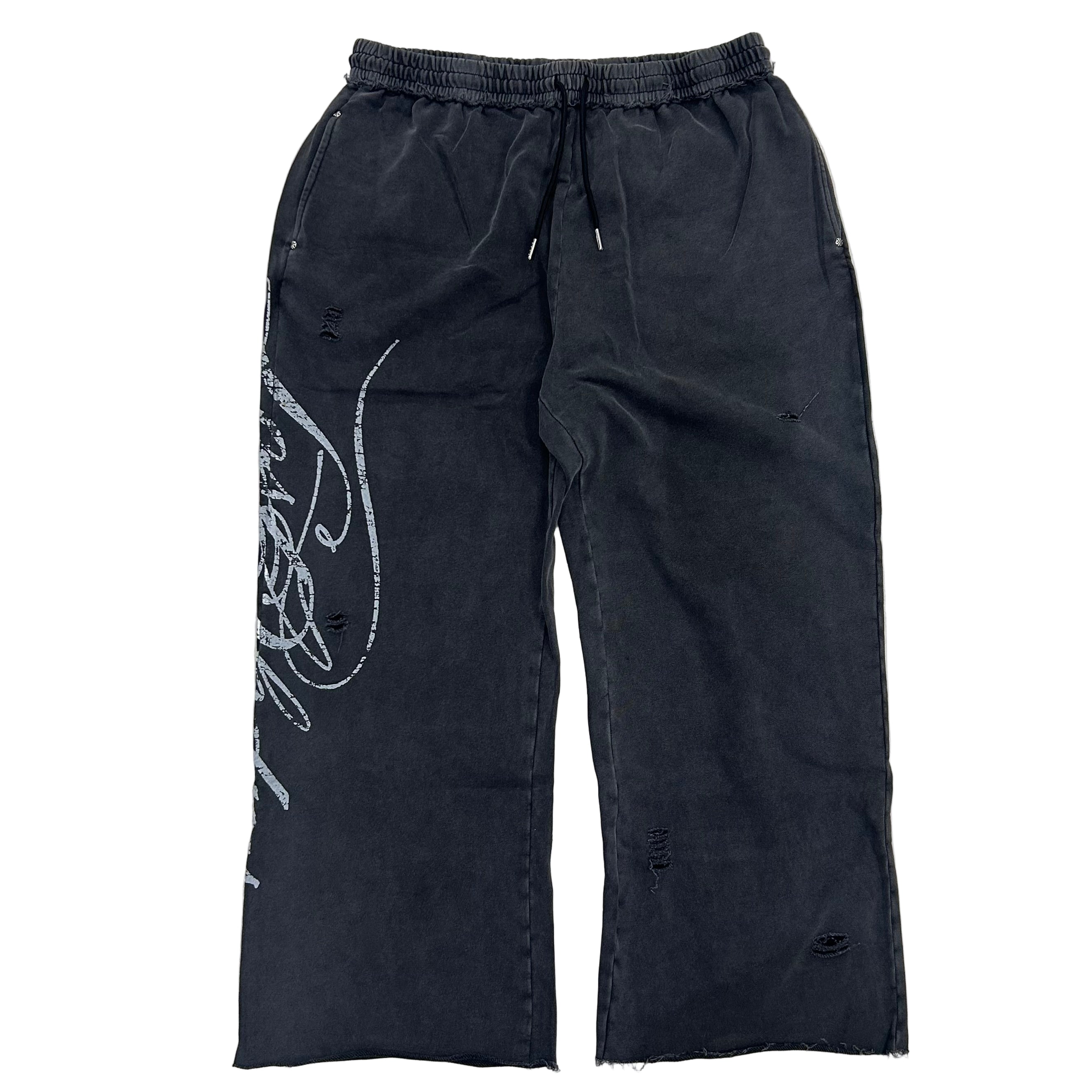 LOSTSHDWS DISTRESSED SCRIPT SET WASHED BLACK