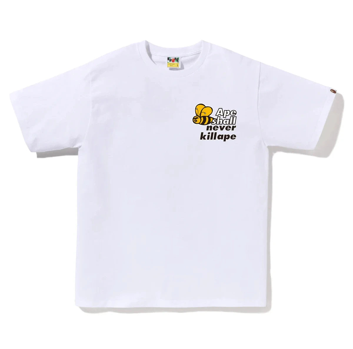 BAPE ASNKA BEE LOGO TEE IN WHITE