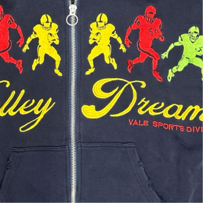 Vale Forever Valley Dreams Navy Zip Up Hoodie