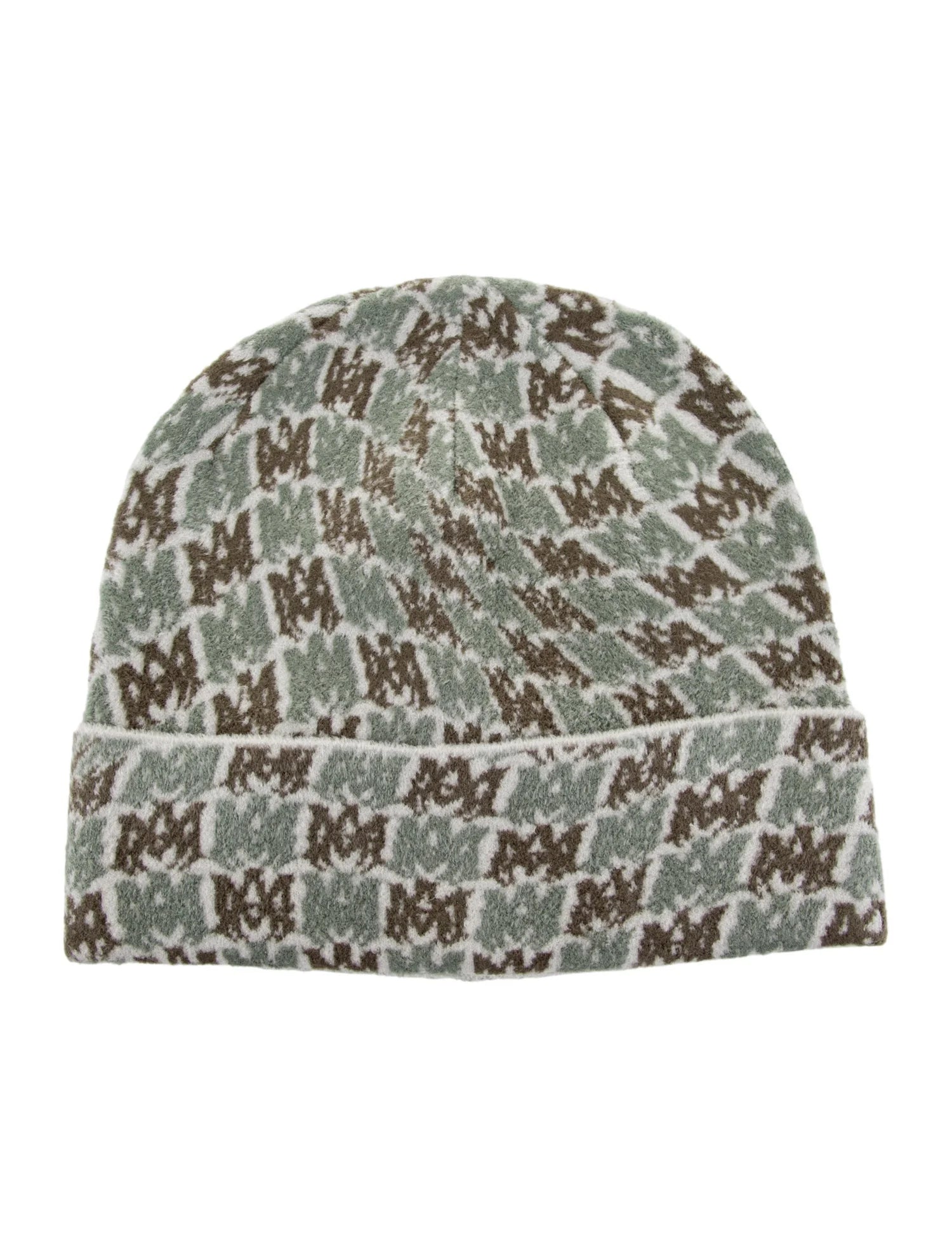 AMIRI MA Swirl Beanie Green