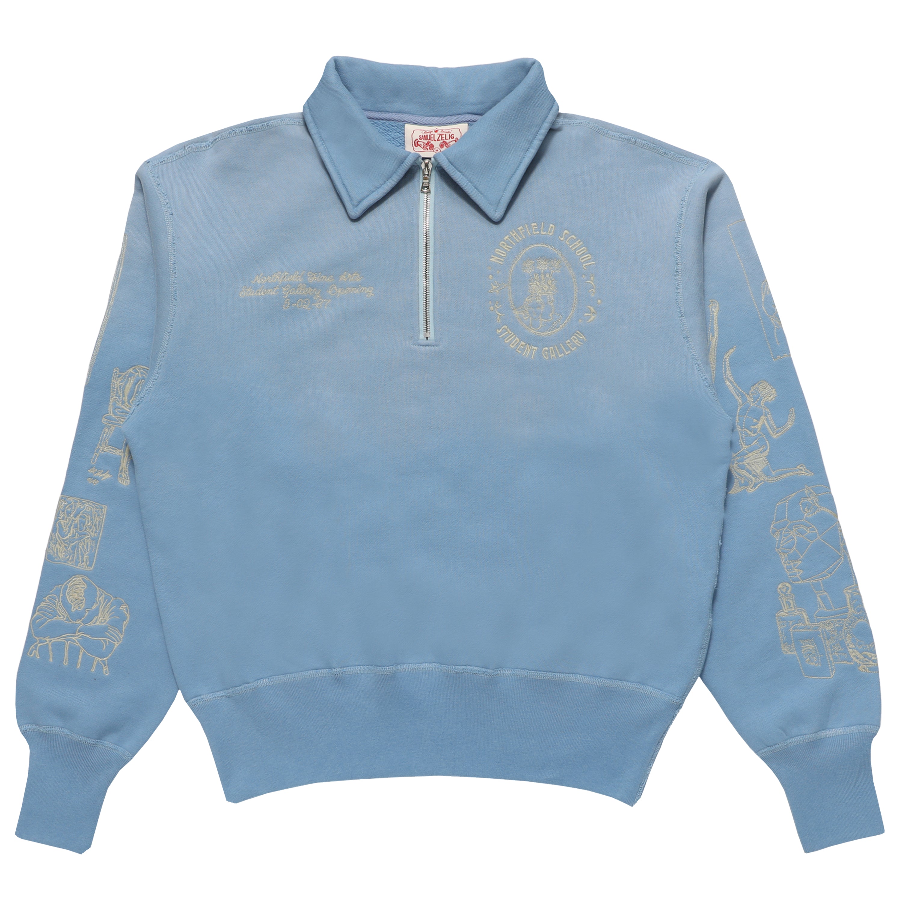 Samuel Zelig Northfield 1/4 Zip Up Sky Blue