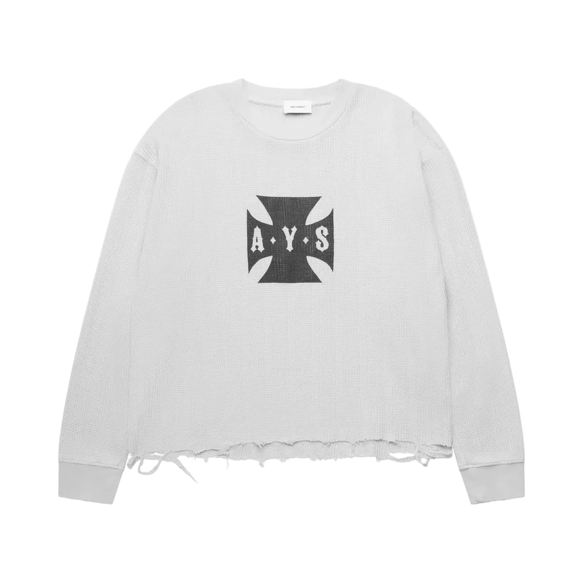 ASKYURSELF DESTROYER CROSS WAFFLE LS White