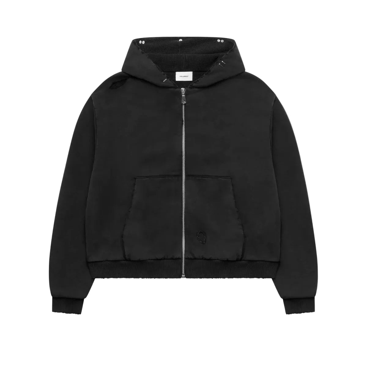 ASKYURSELF WAFFLE DESTROYER ZIP HOODIE Black