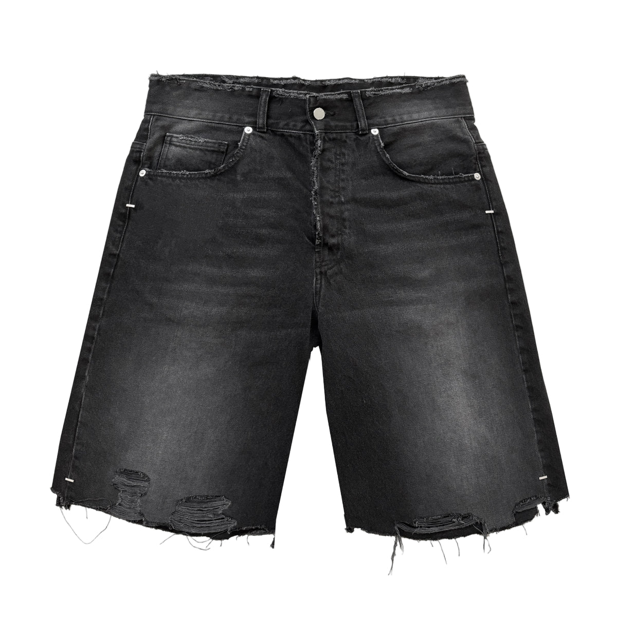 ASKYURSELF FRAYED BAGGY DENIM SHORTS AGED BLACK