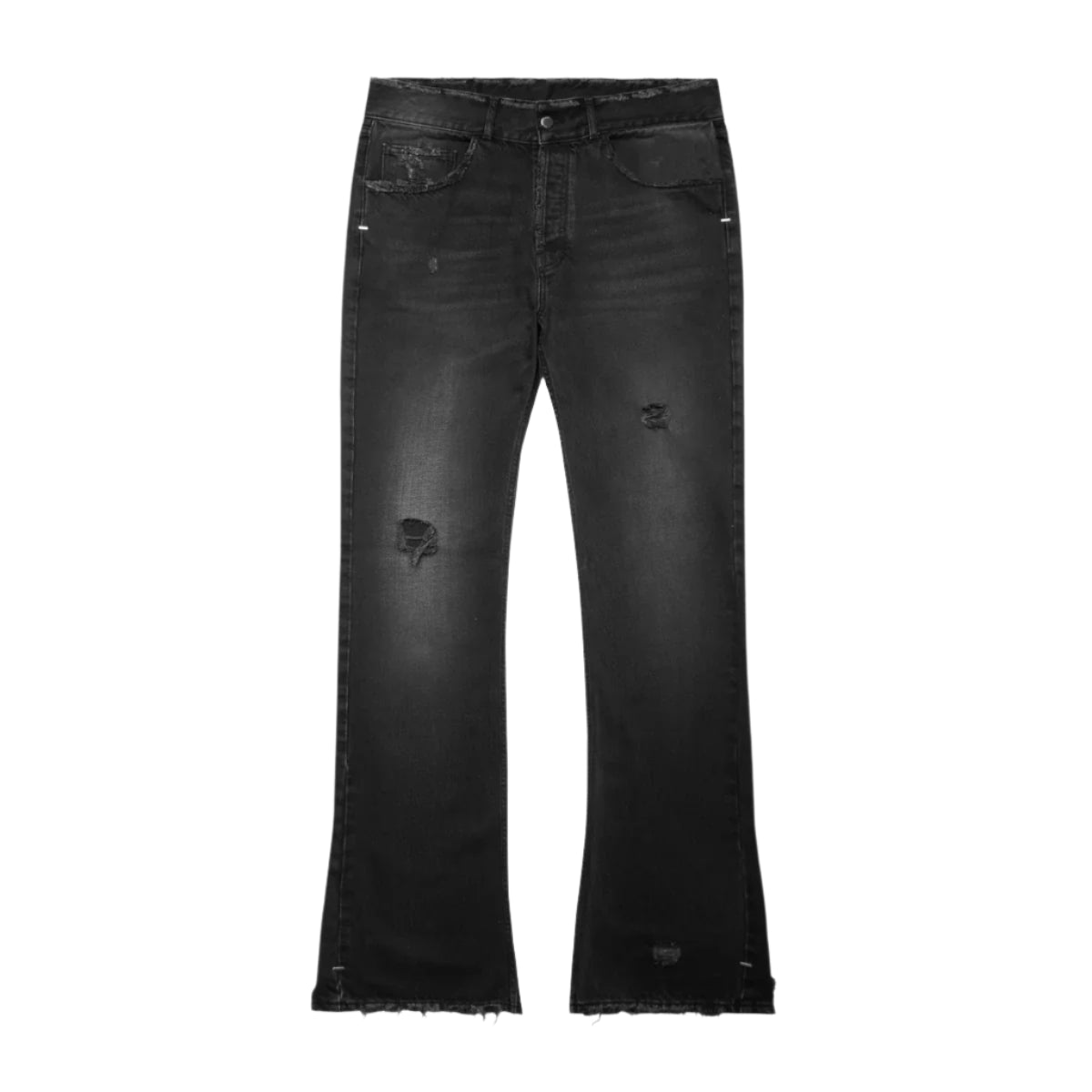 ASKYURSELF FLARED BAGGY JEANS (BLACK)