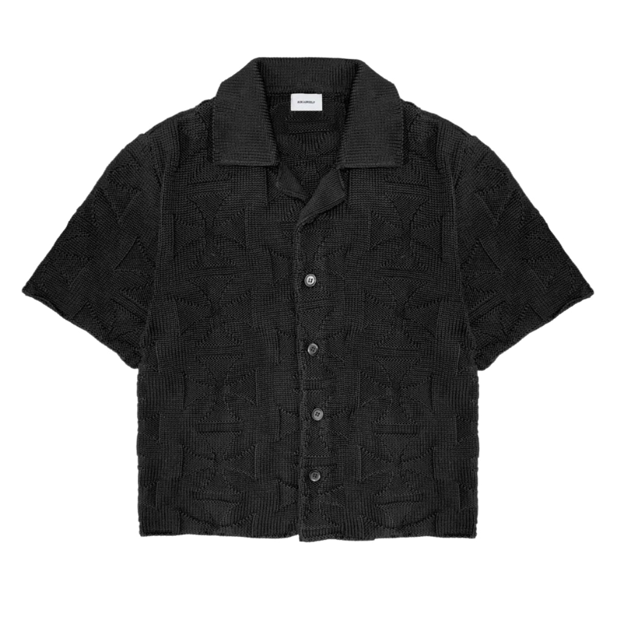 ASKYURSELF MONO CROSS KNIT SHIRT (BLACK)