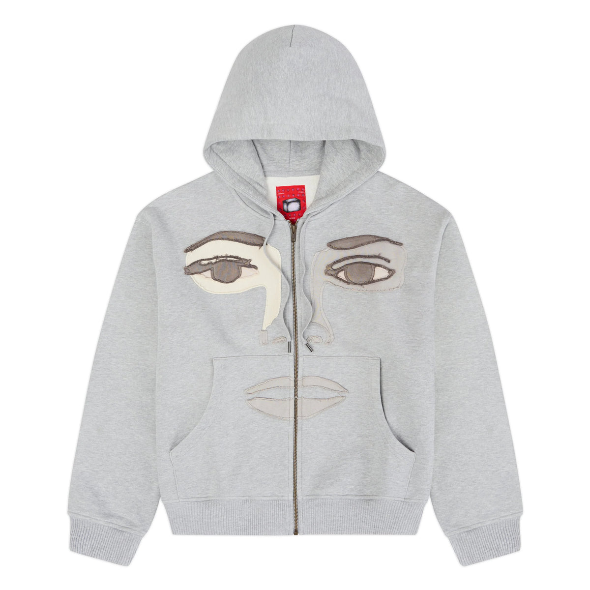 KID SUPER Face Hoodie-Stone Gray