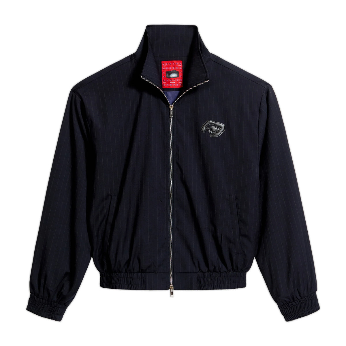 KID SUPER Eye Patch Pinstripe Tracksuit Jacket- NAVY