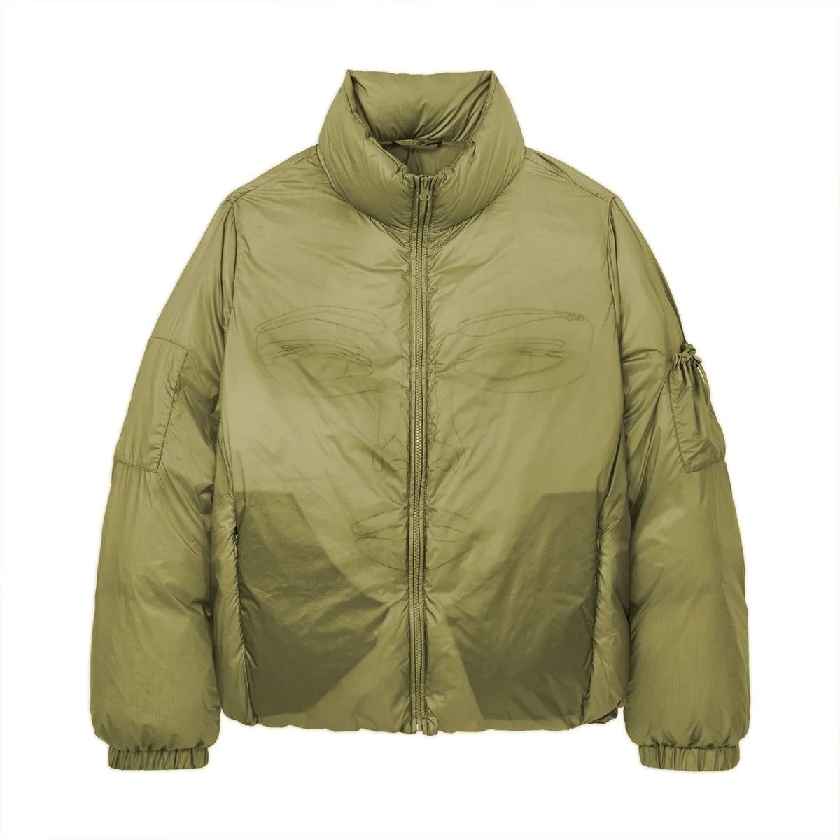 KID SUPER Translucent Face Puffer-Green