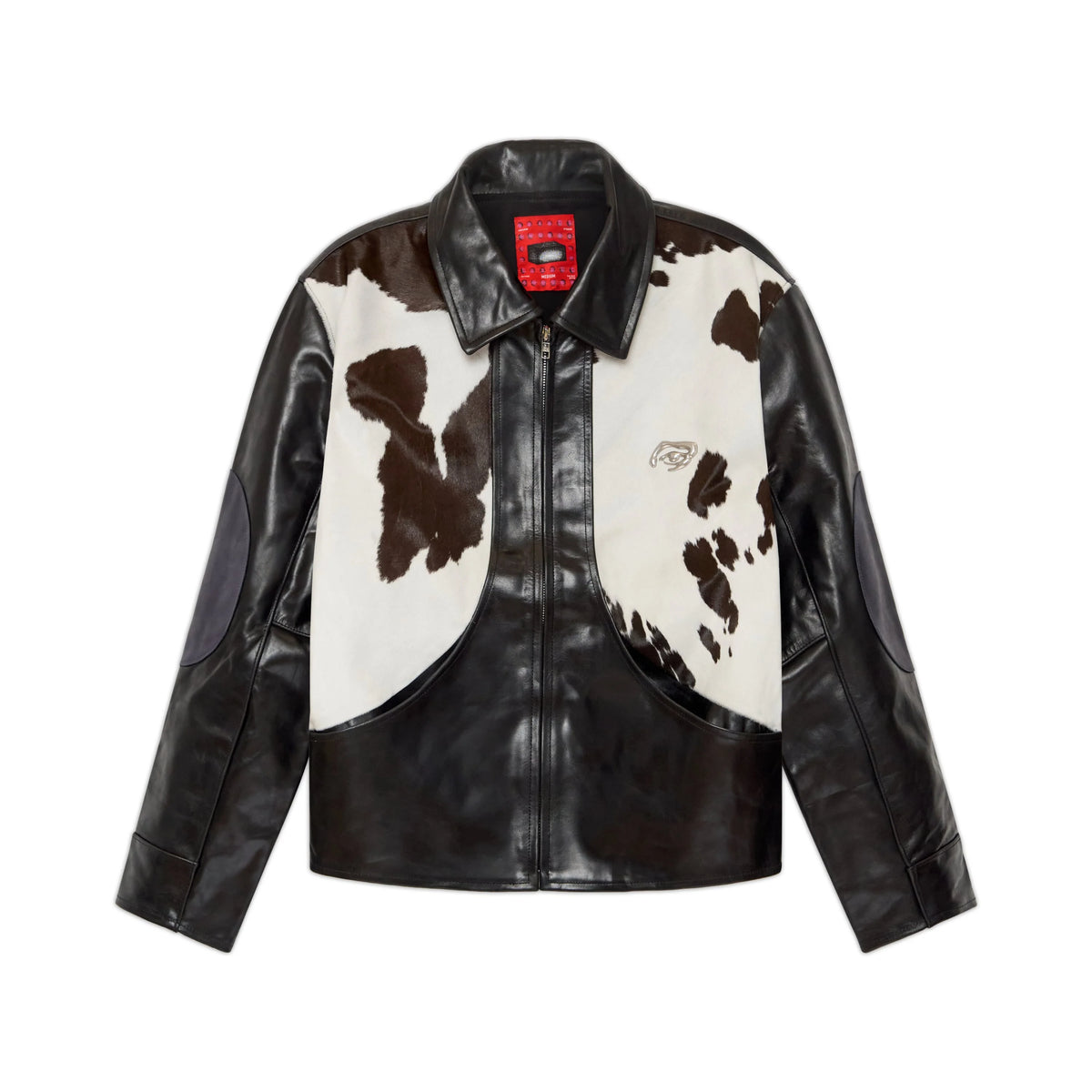 KID SUPER Cowhair Leather jacket-Black