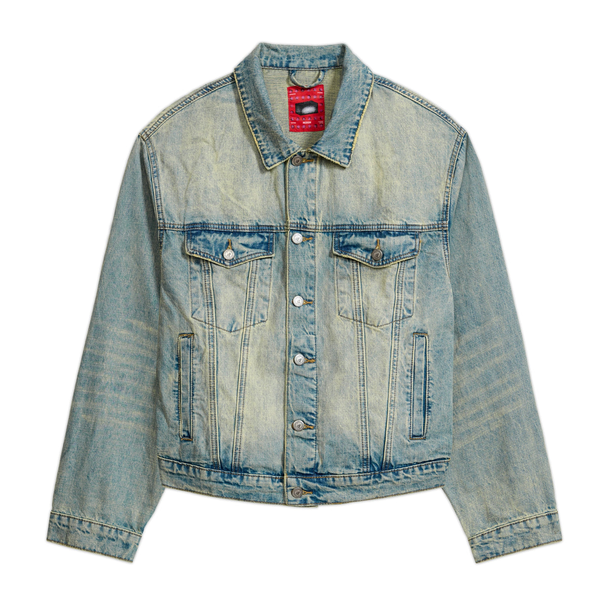 KID SUPER Light Wash Dove Denim Jacket-Light Mud Wash