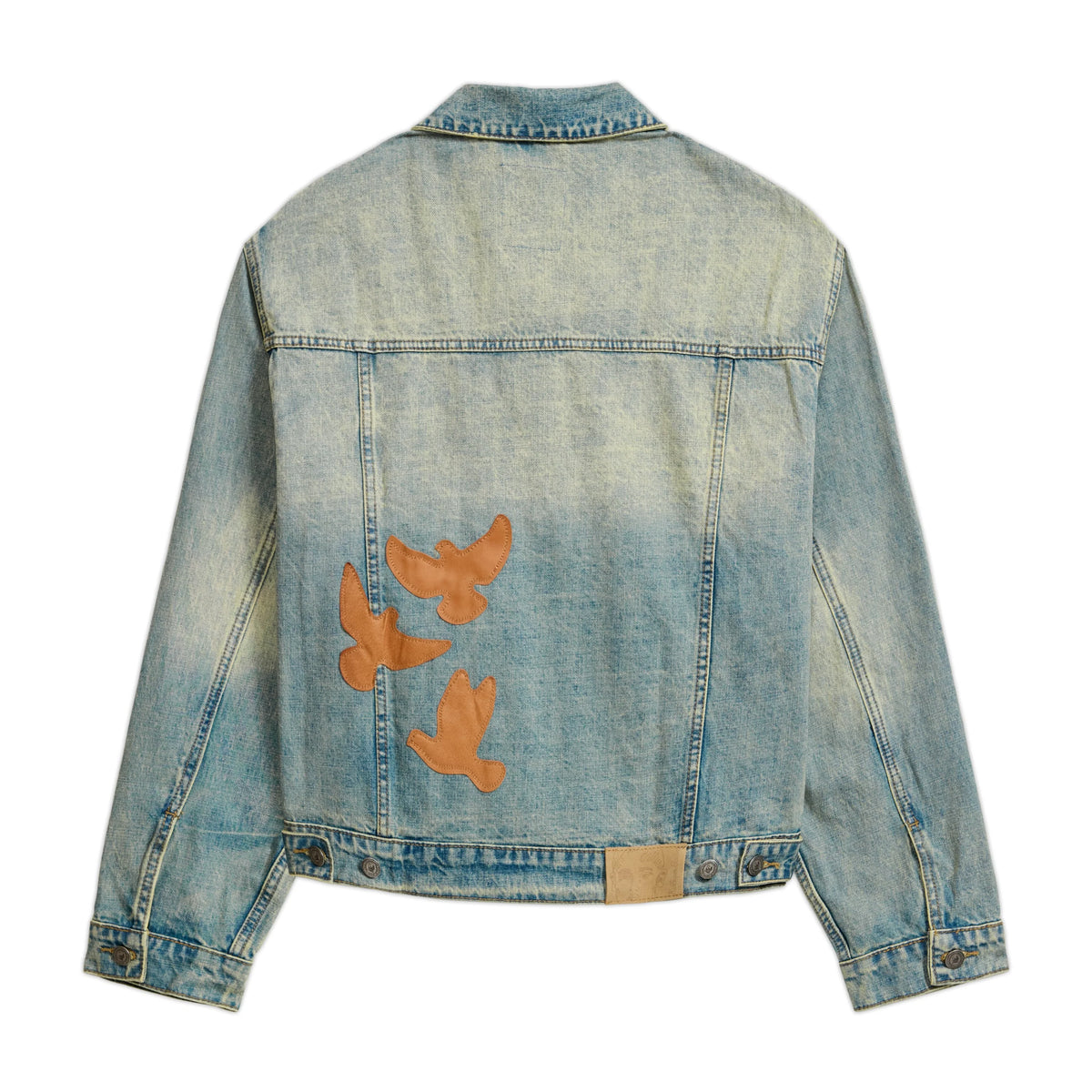 KID SUPER Light Wash Dove Denim Jacket-Light Mud Wash