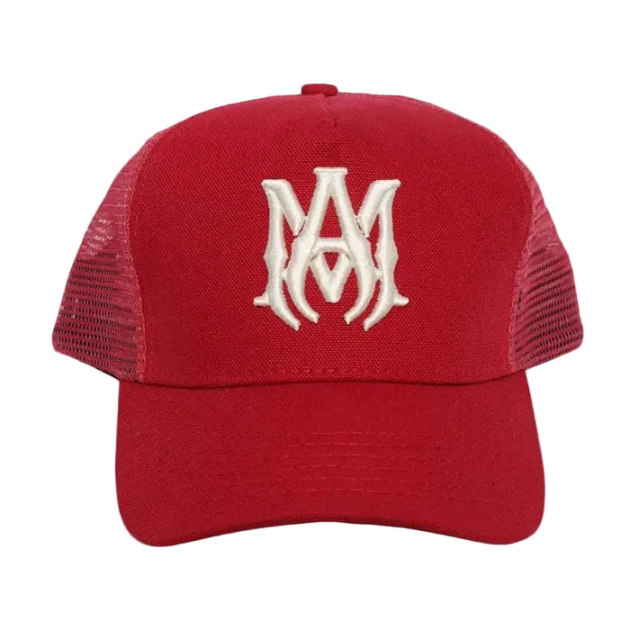 AMIRI MA Logo Trucker Hat Red