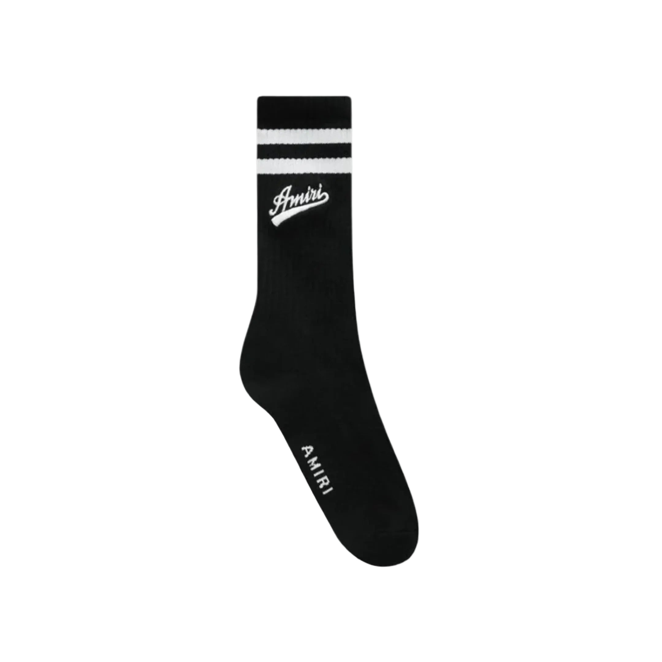 Amiri Varsity Script Sock Black/White