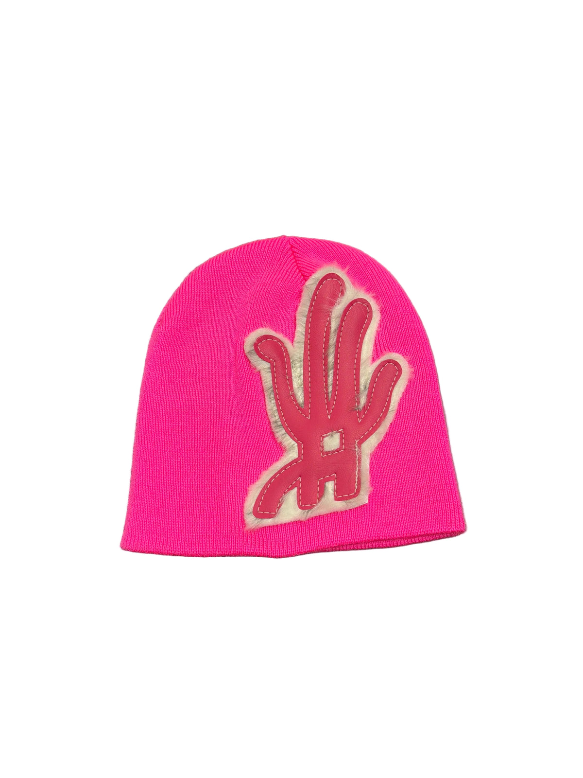 YKWYK PINK FUR patch BEANIE