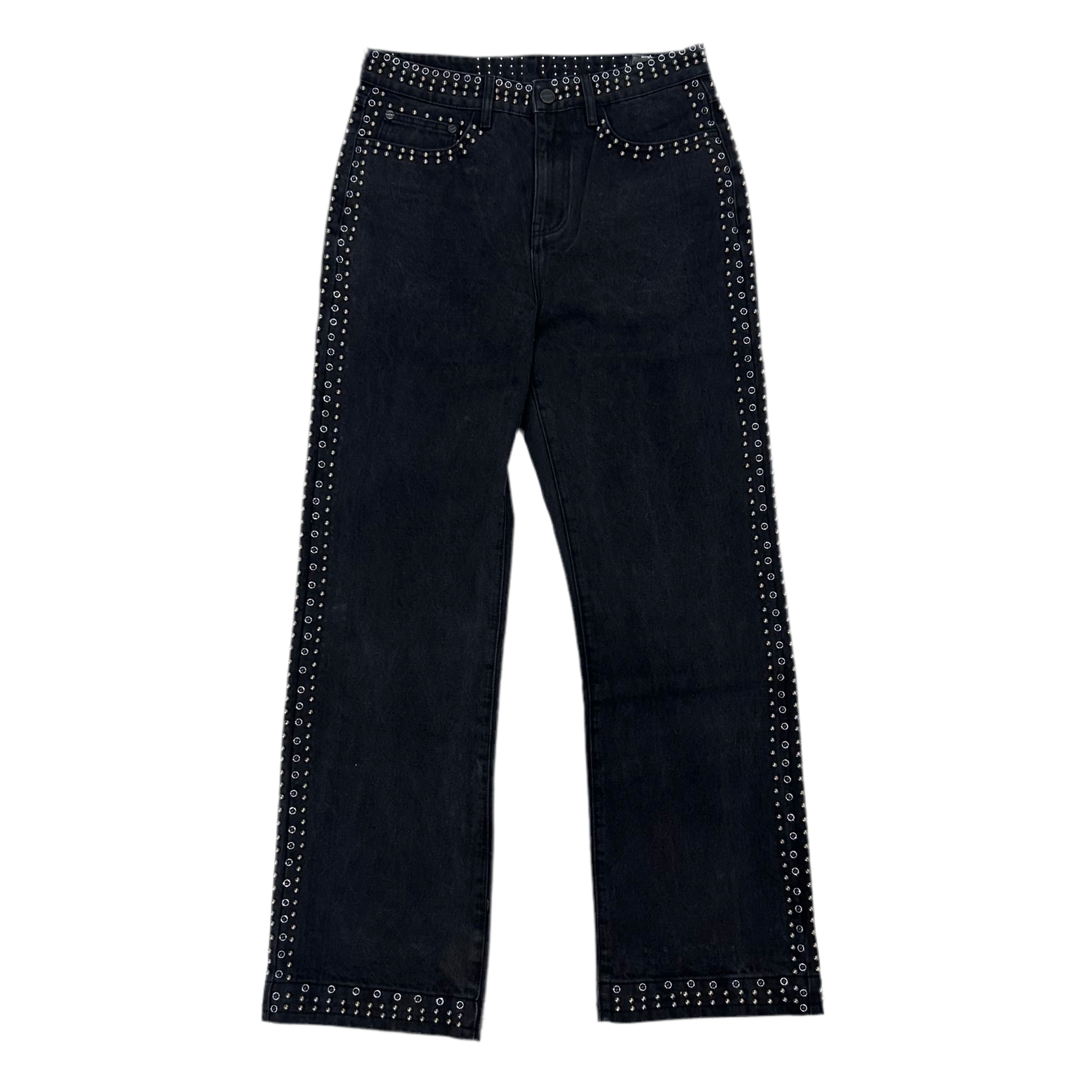 HOMME FEMME ORNAMENT DENIM PANTS BLACK
