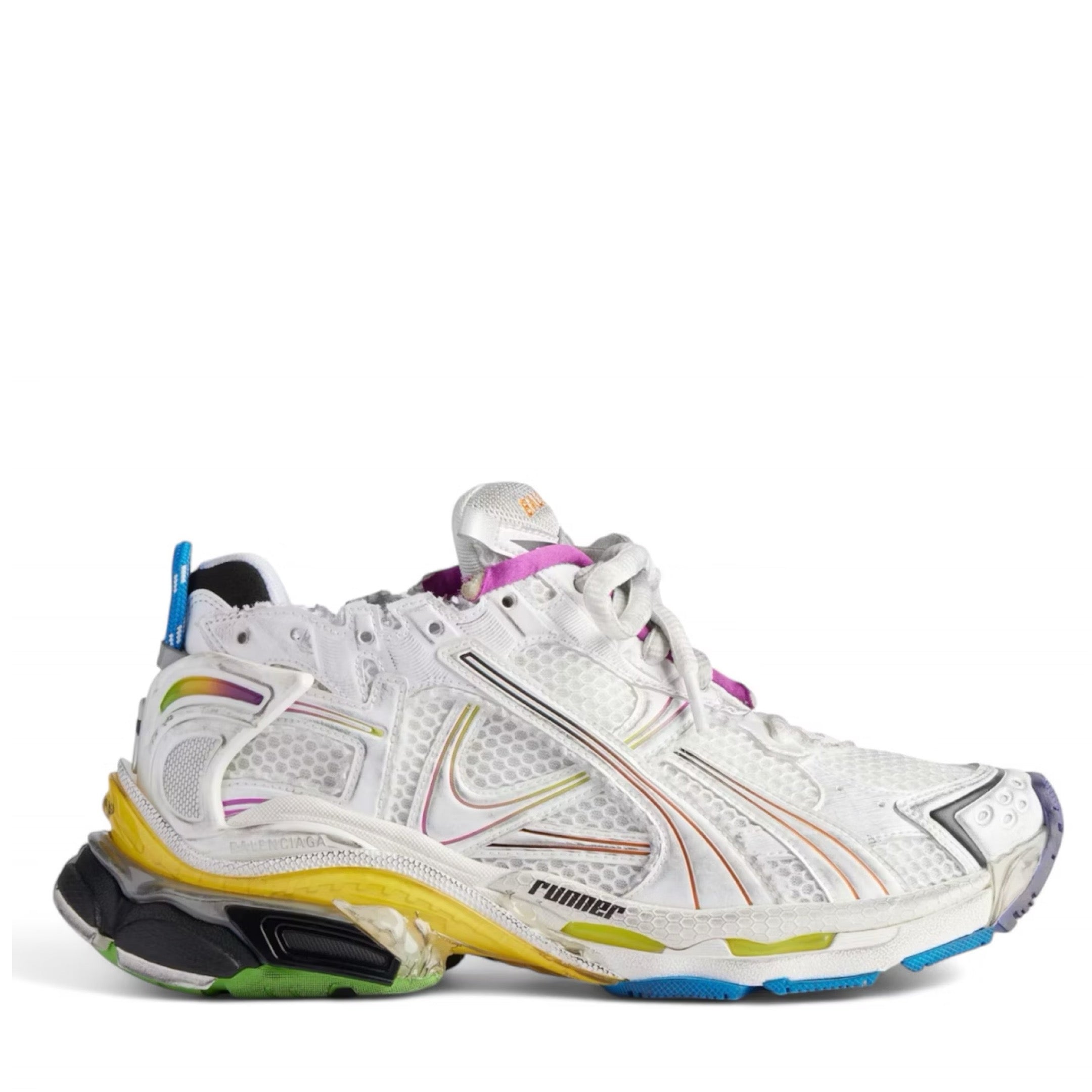 BALENCIAGA Runner Gradient Sneaker in White Multicolored