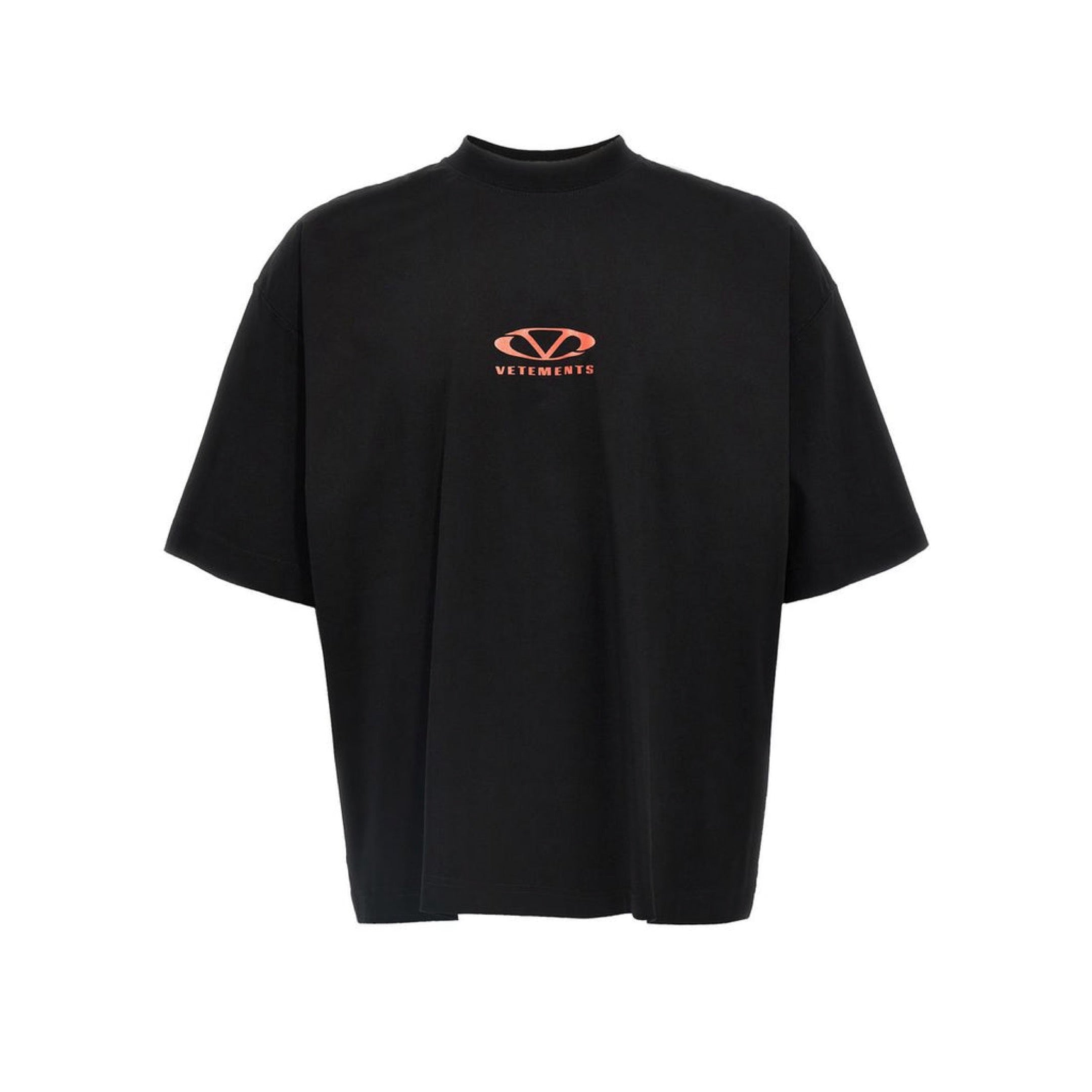 VETEMENTS Black Oval Logo Cropped T-shirt