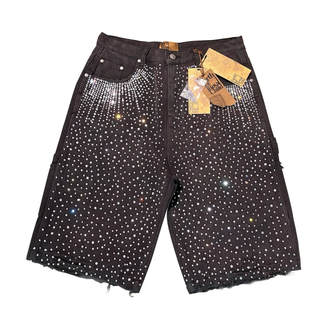 BIRTH OF ROYAL CHILD Redial 20k Diamond Jorts in Washed Black