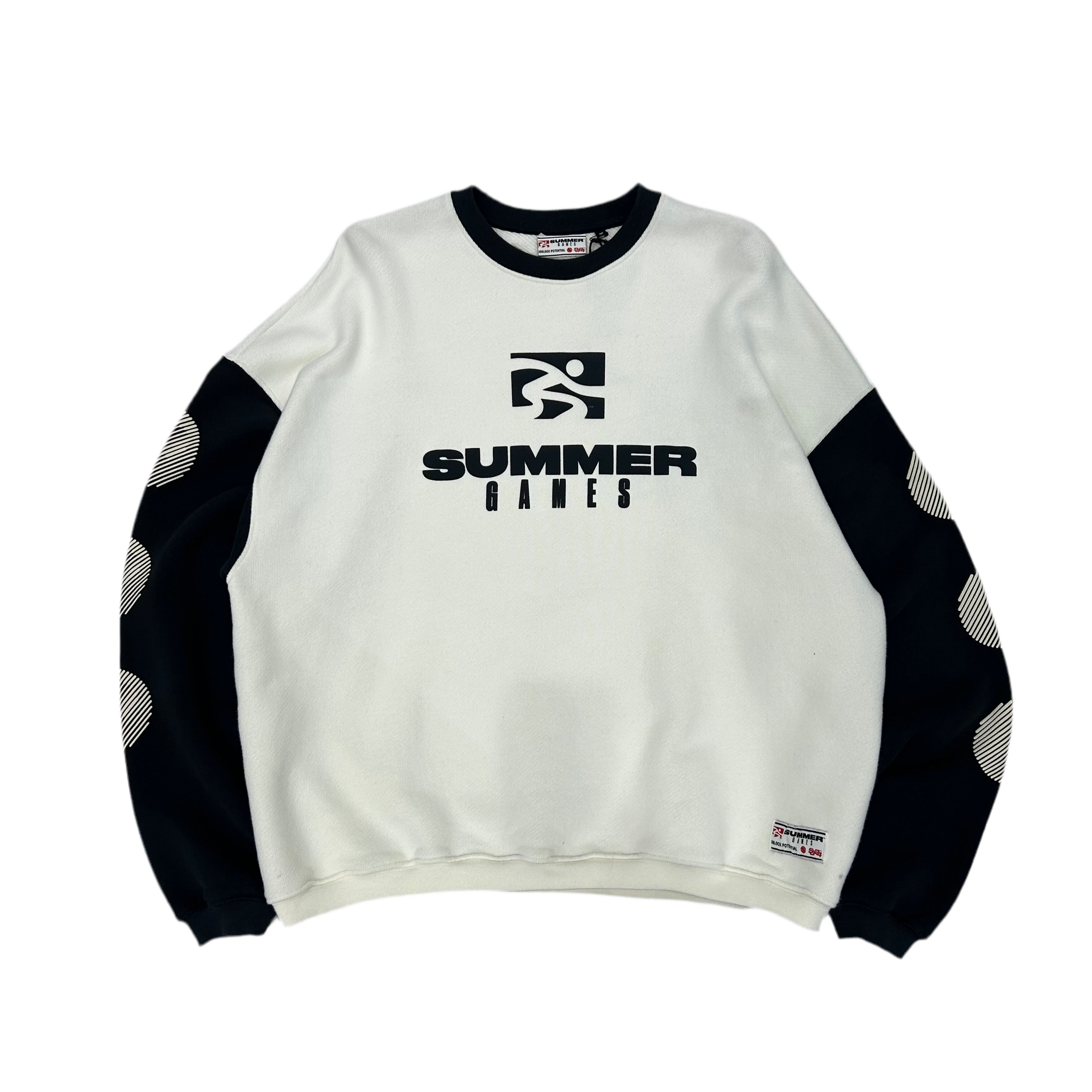 SUMMER GAMES | ICON CONTRAST CREWNECK SWEATSHIRT CANNOLI CREAM & JET BLACK