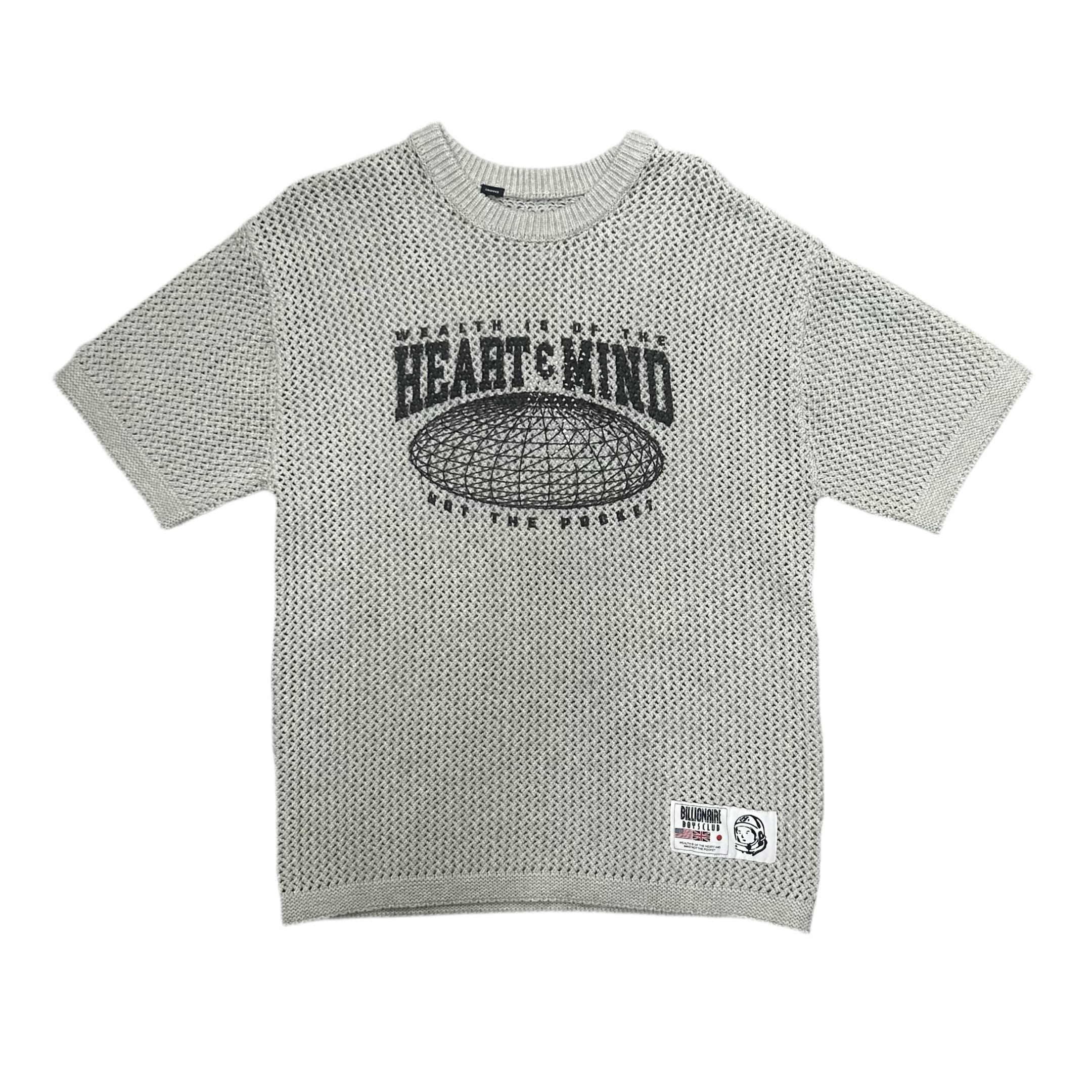 BILLIONAIRE BOYS CLUB BB MERCER JERSEY SS KNIT (CROPPED FIT) H GREY