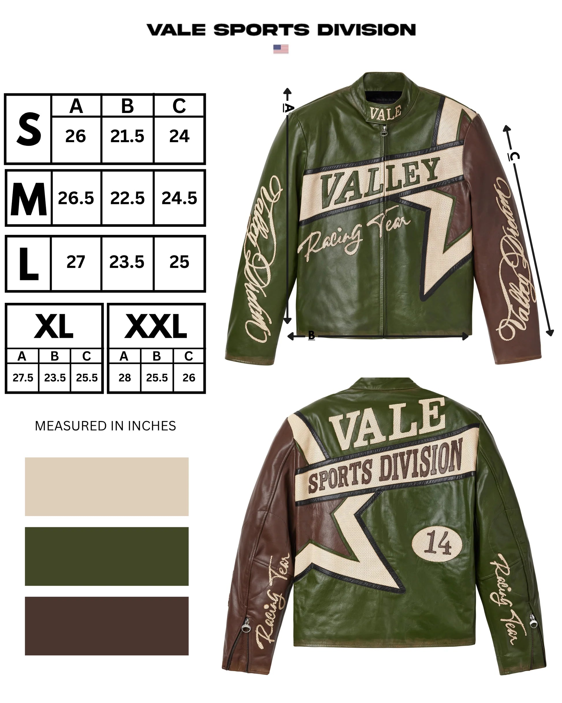 VALE FOREVER LEATHER BRITISH GREEN MOTOCROXXX JACKET