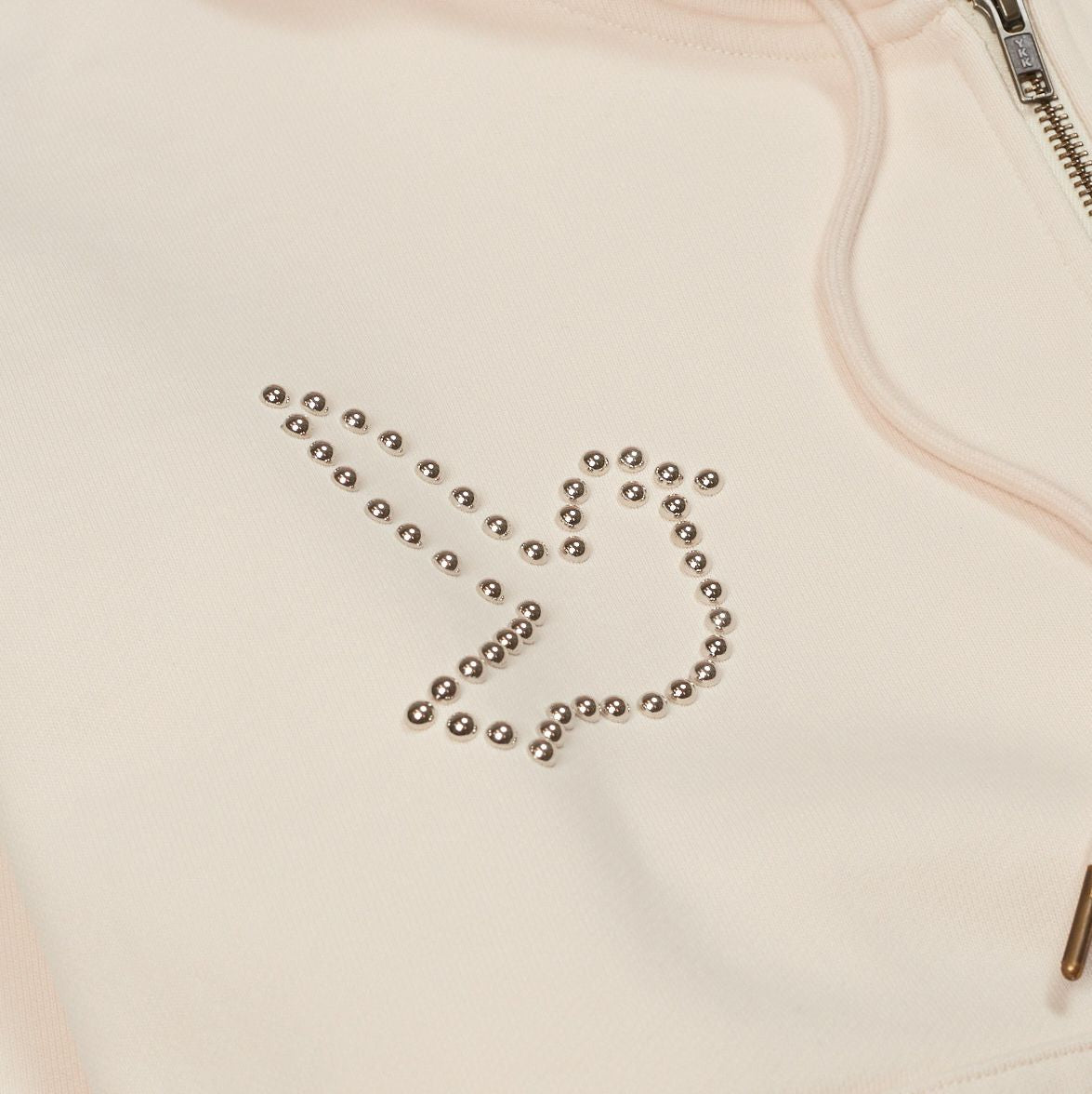 KID SUPER Dove & Eye Studded Hoodie Vintage white