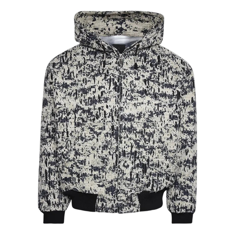 Givenchy Lined Denim Hoodie Beige and Black