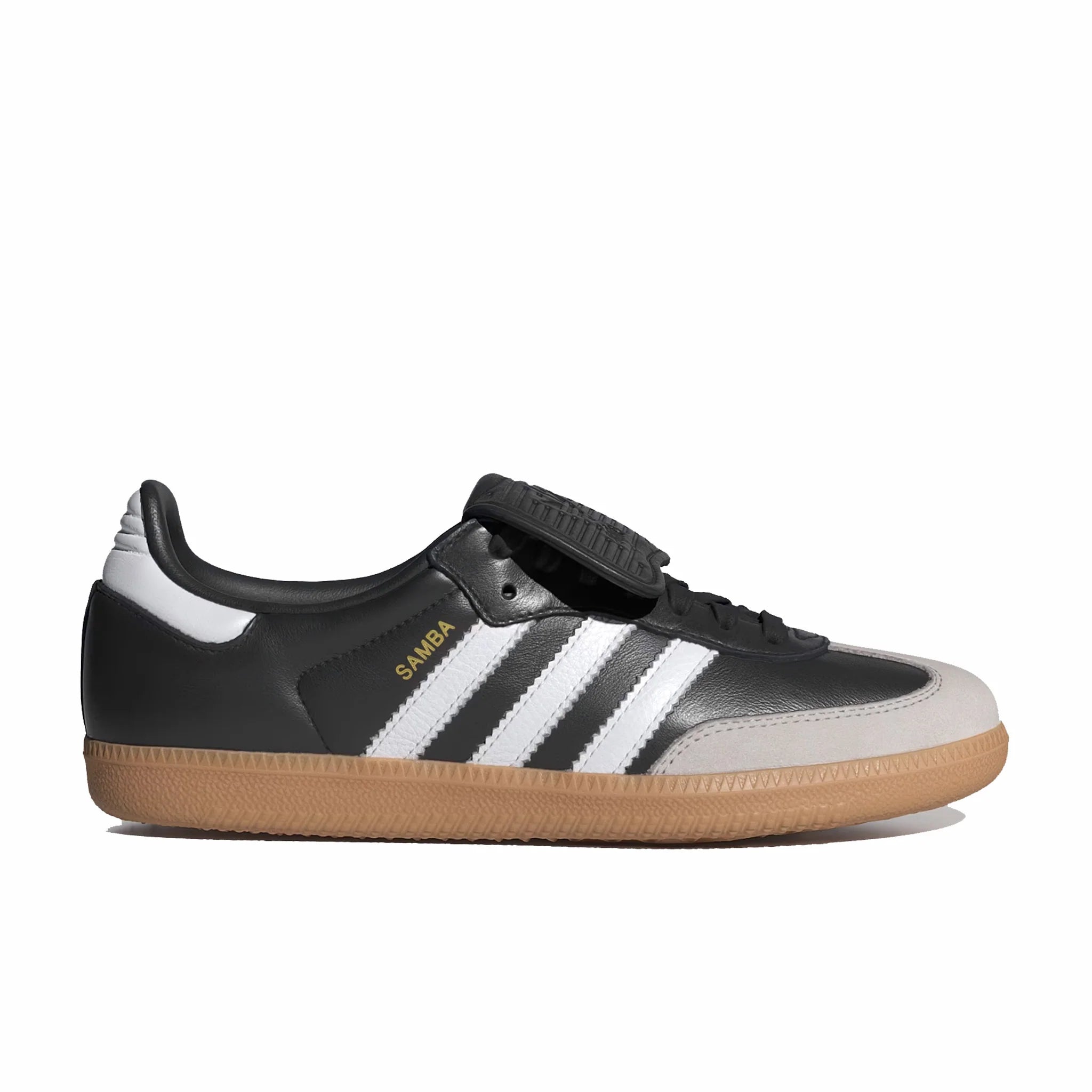 Adidas Women's Samba Long Tongue Shoes (Core Black/Cloud White/Gold Metallic)