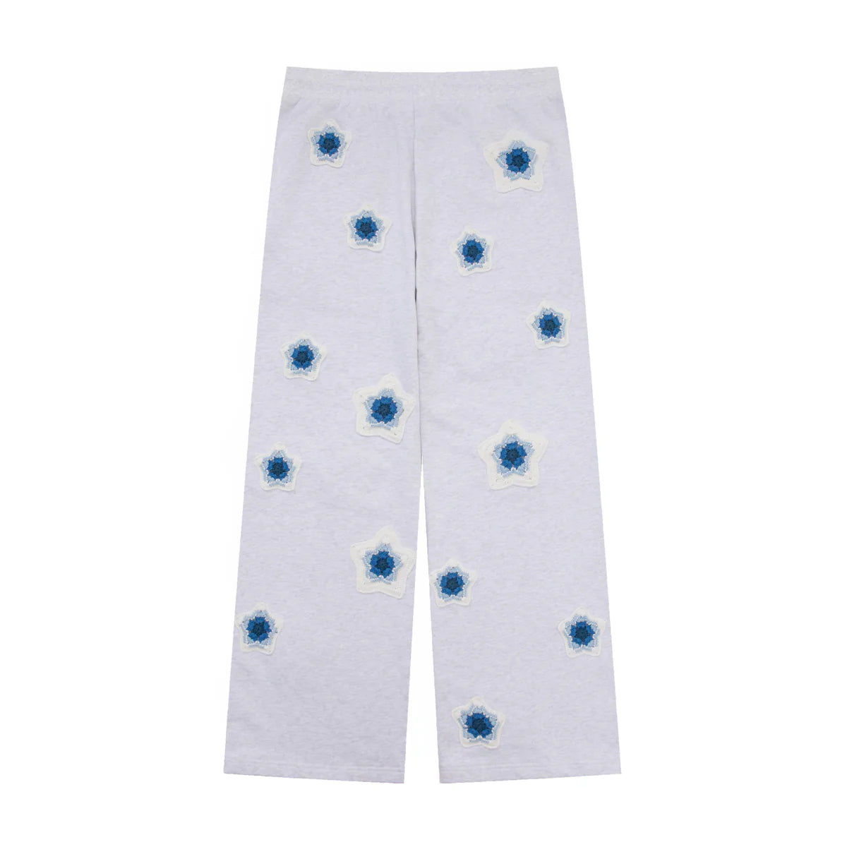 ARKYVE Blue Star Crochet Patch Sweatpants
