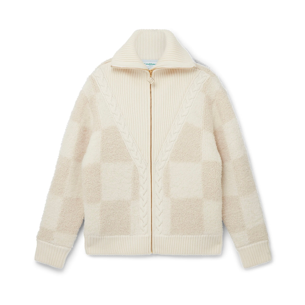 CASABLANCA CHECKED BOUCLE CARDIGAN