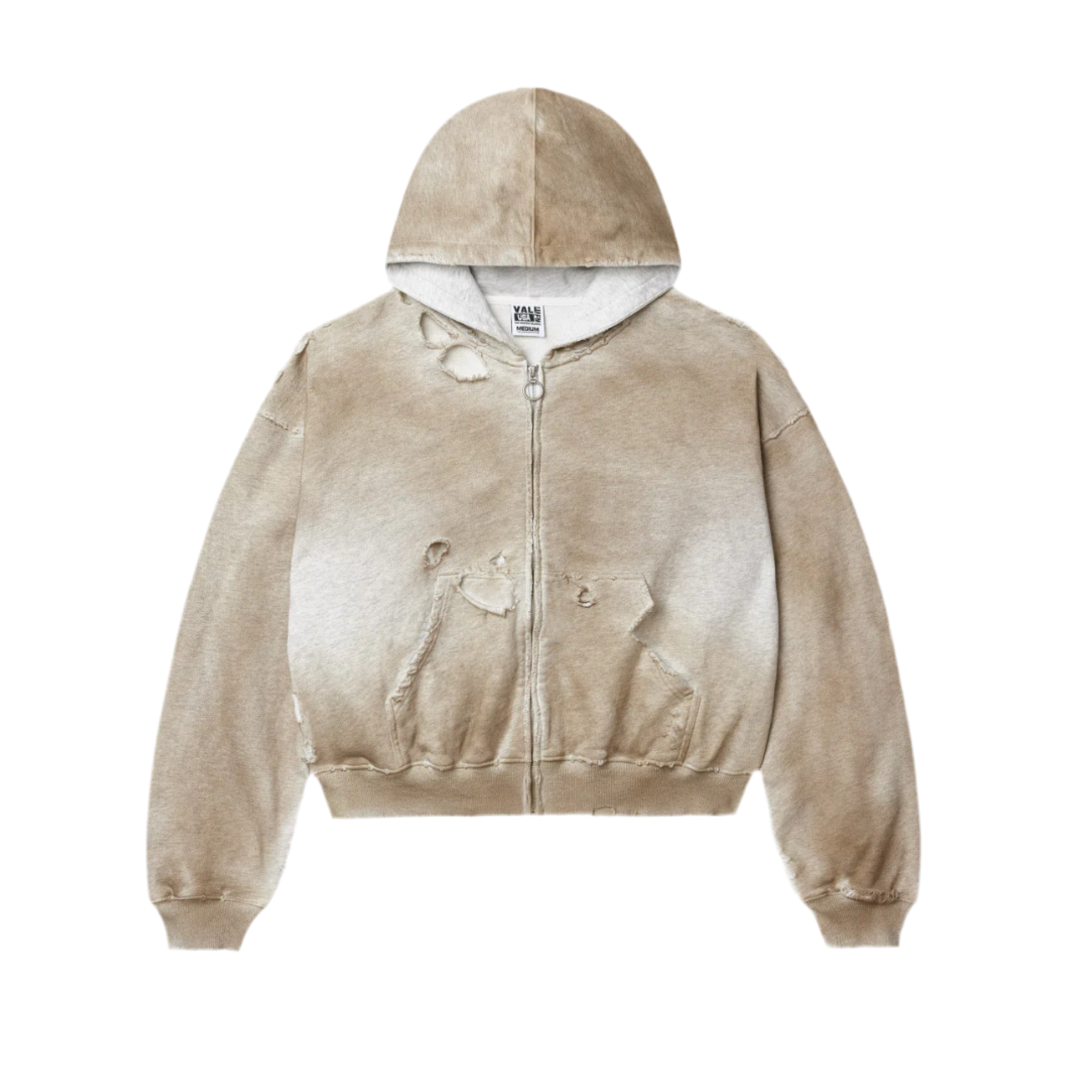VALE FOREVER MUD BLANK ZIP UP HOODIE
