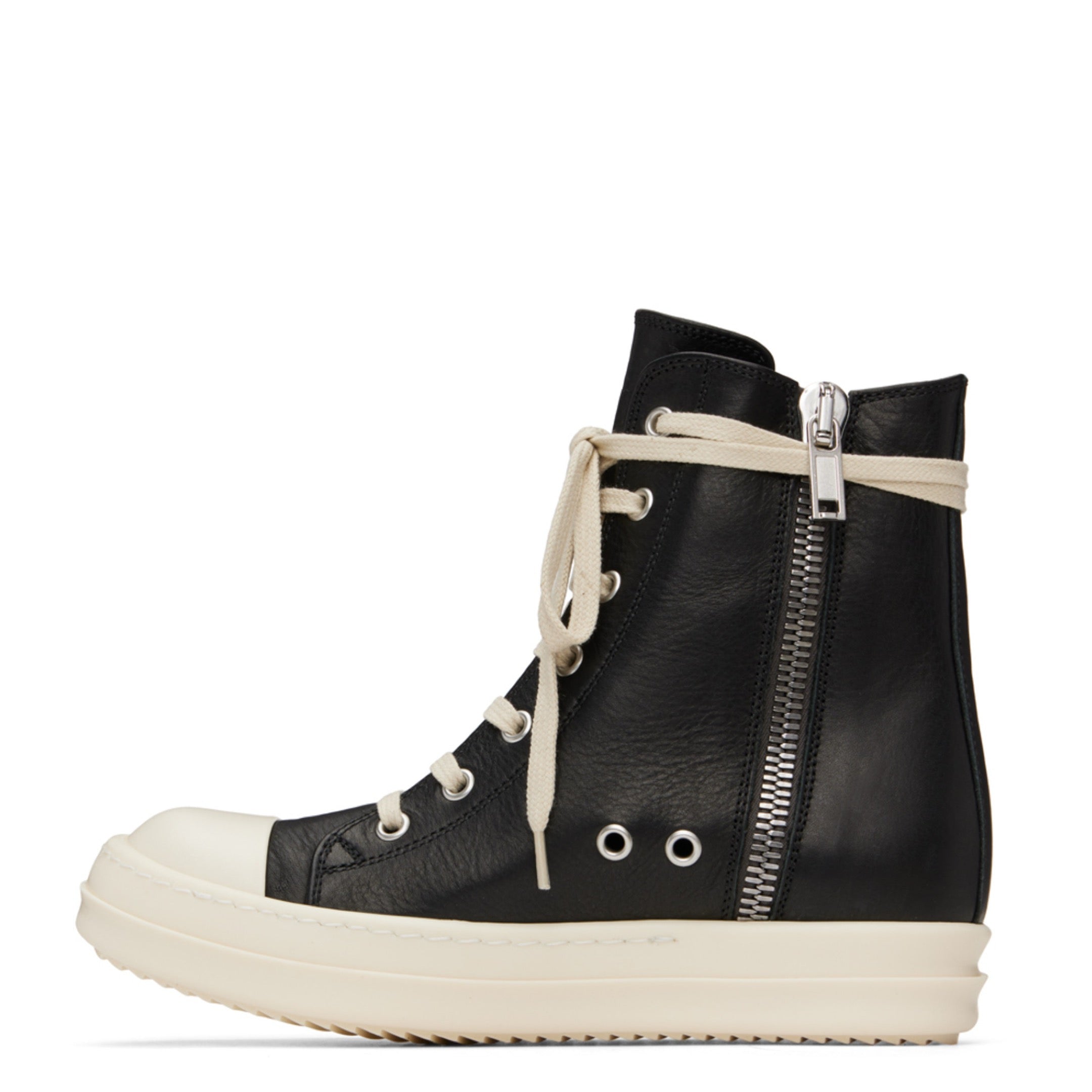 RICK OWENS Black Porterville Washed Calf Sneakers