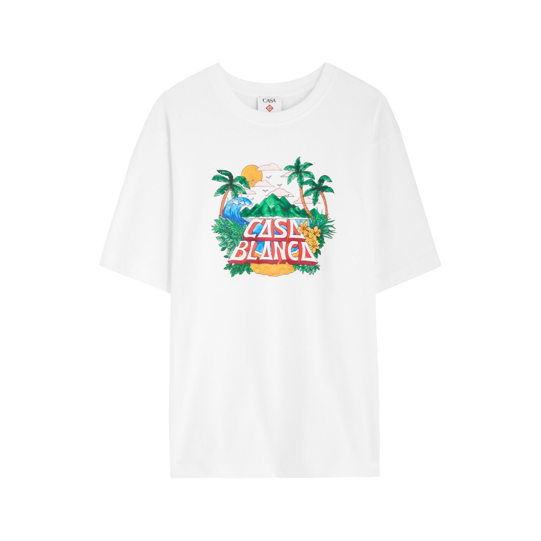 Casablanca Logo Printed Cotton T-shirt White