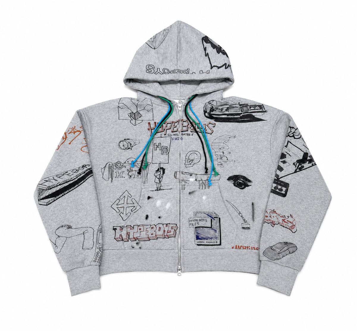 HYPEBOYS Graffiti Zip Up Hoodie