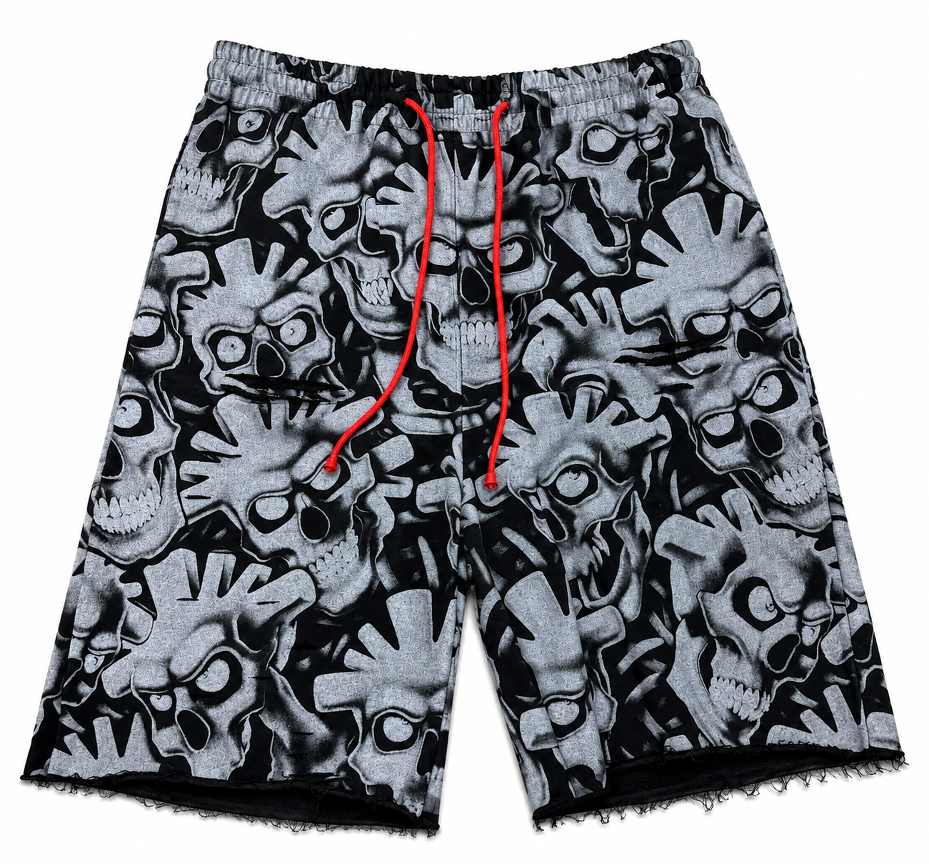 Vertabrae White Skull Shorts