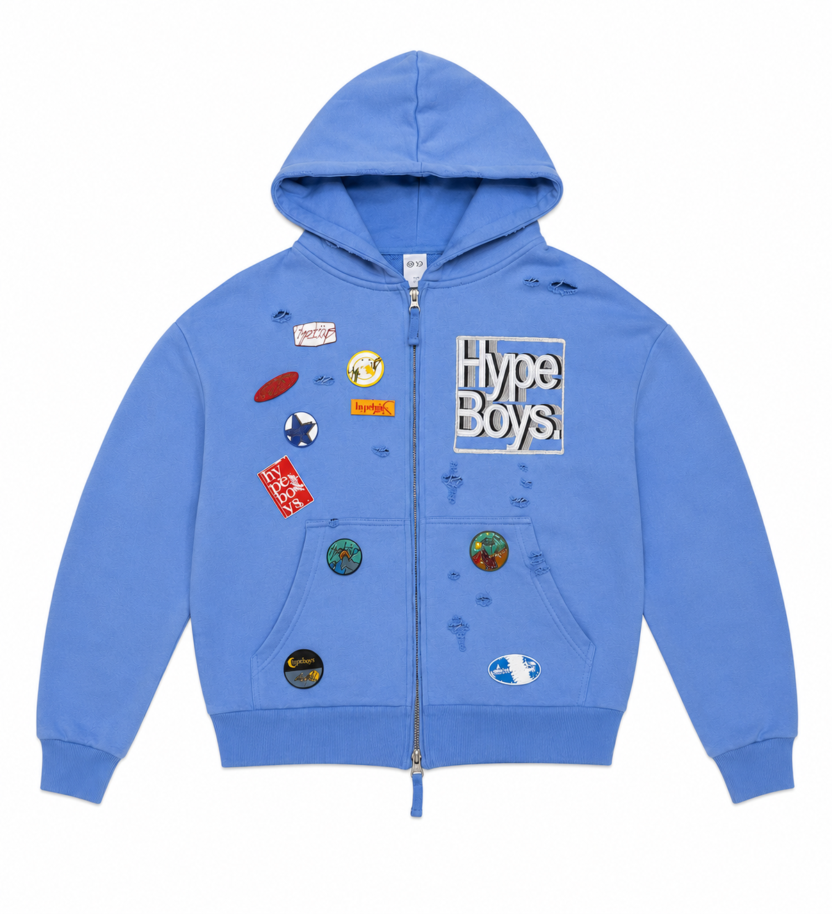 HYPEBOYS PINS HOODIE ( Blue )