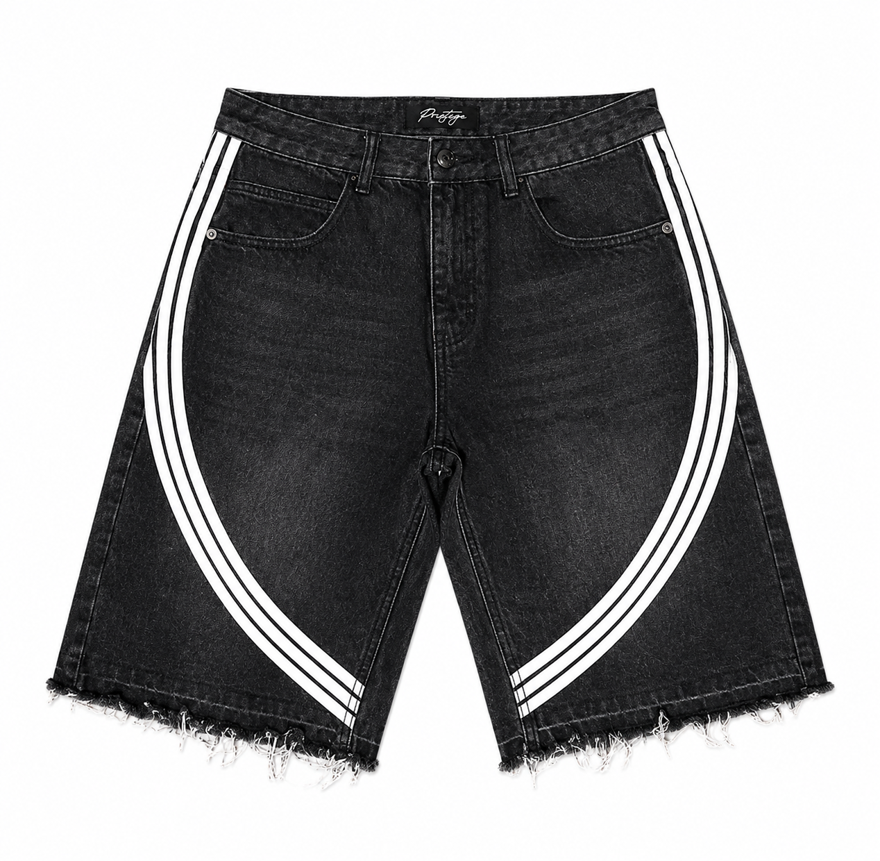 Prestige Striped Jorts Black