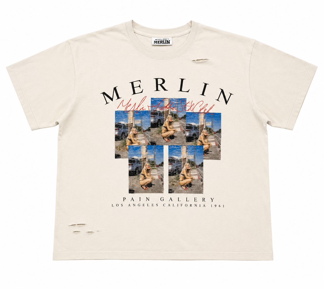 Merlin Pain Gallery Tee Cream