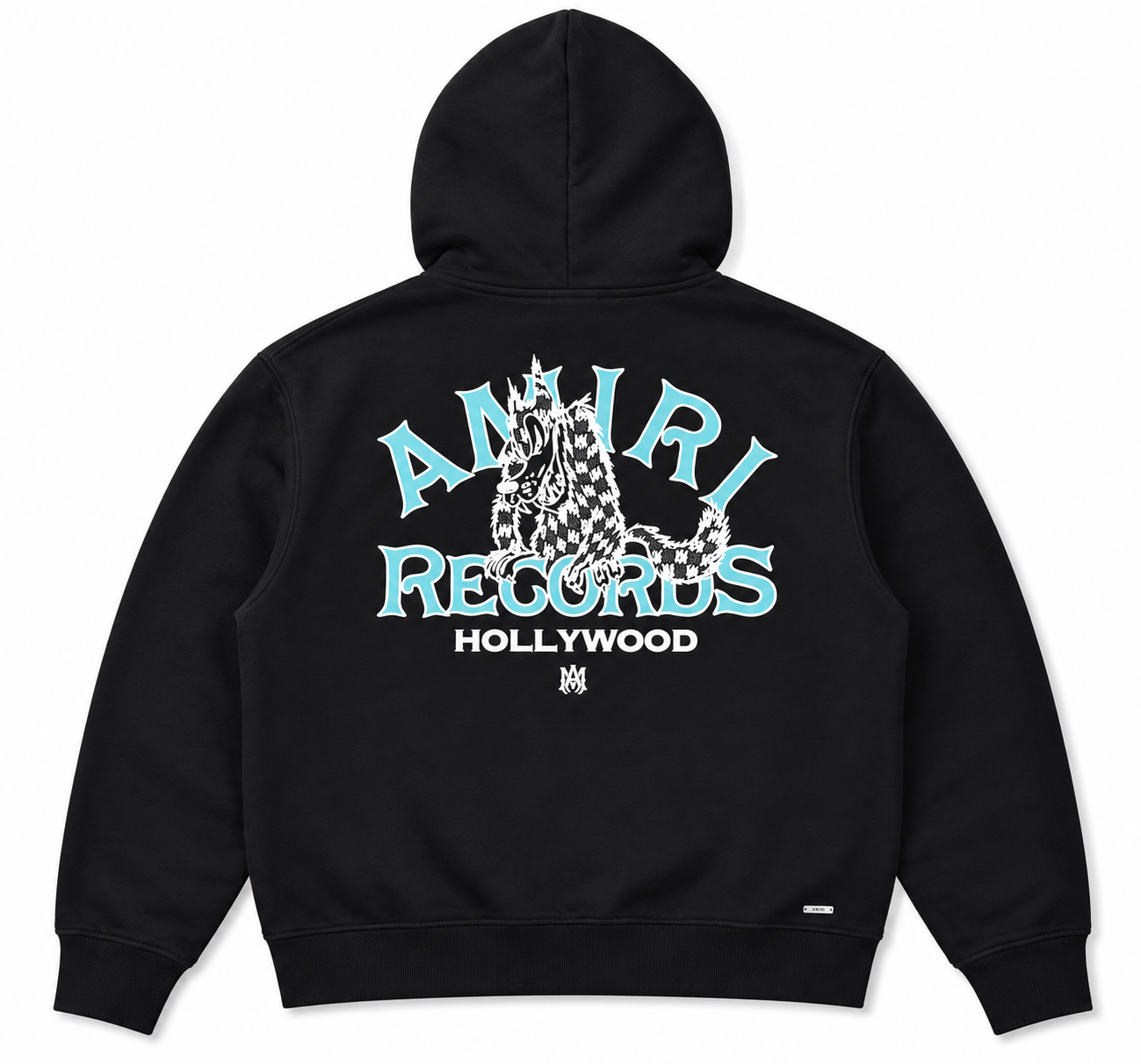 Amiri Black & Blue Records Logo Hoodie
