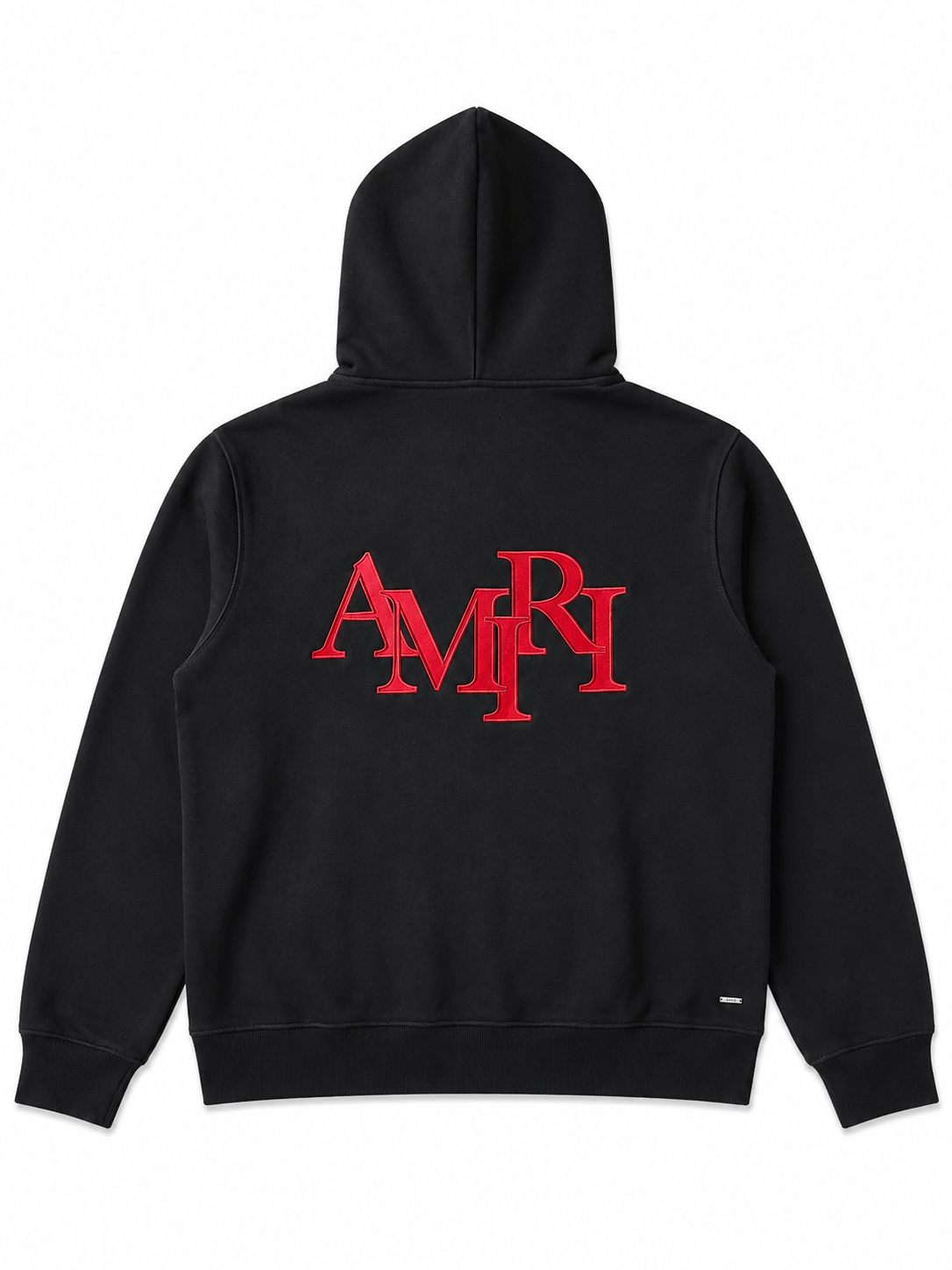 Amiri Black & Red Staggered Logo Hoodie