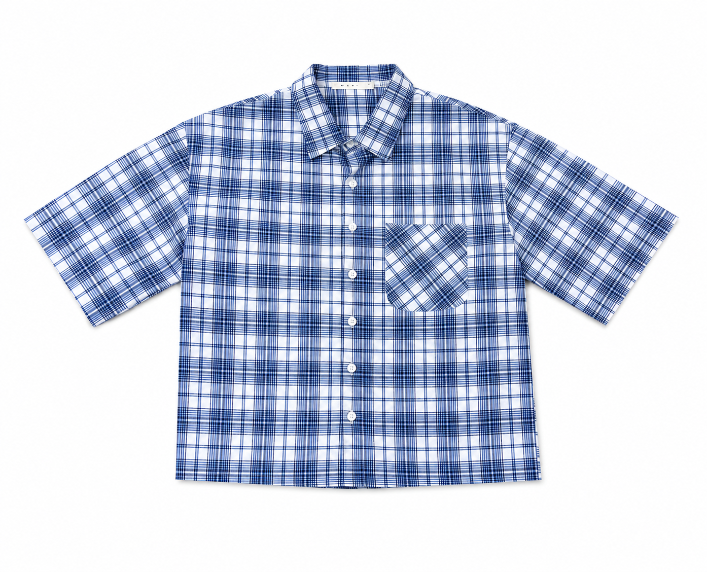 MNML Crop Flannel S/S Shirt Blue